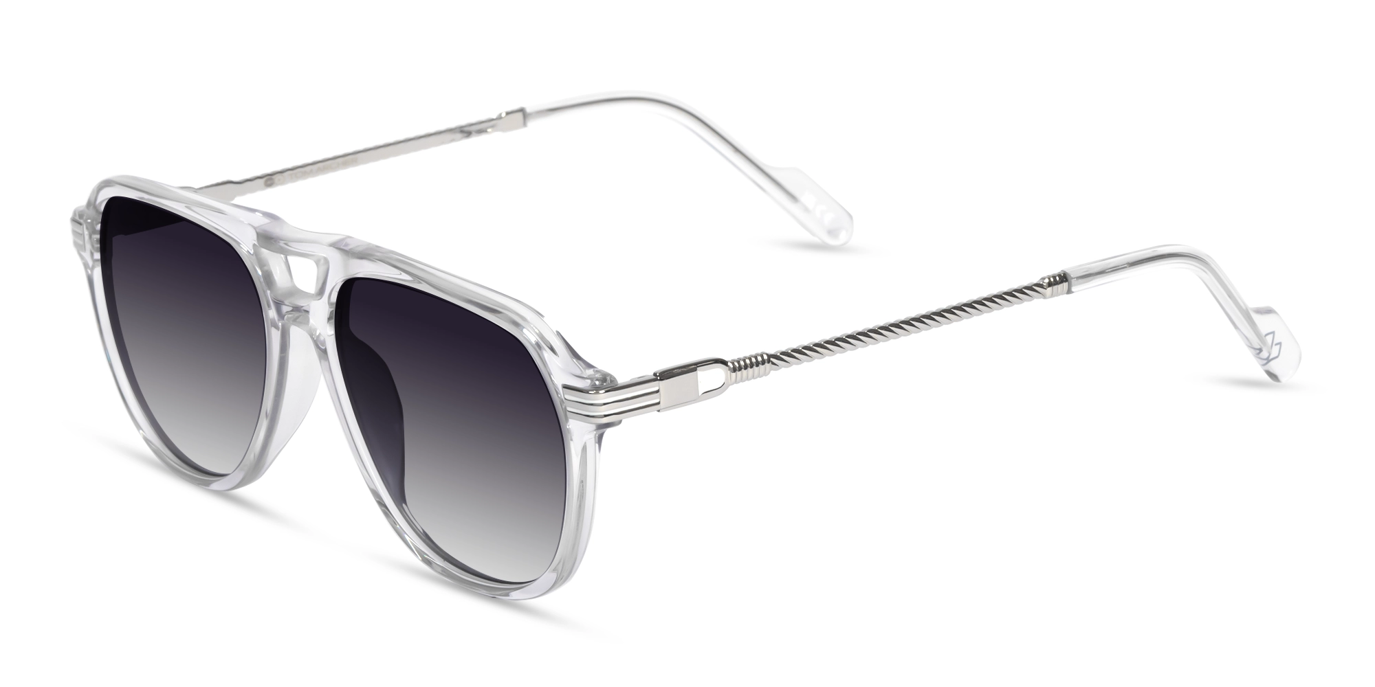 Crystal Clear Pilot Full Rim Sunglasses