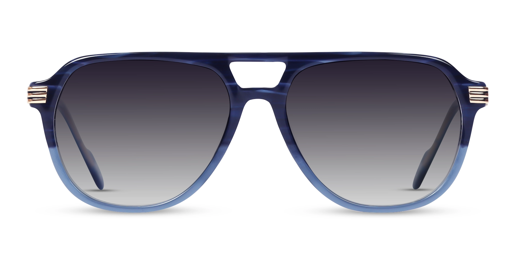 Crystal Blue Ombre Pilot Sunglasses