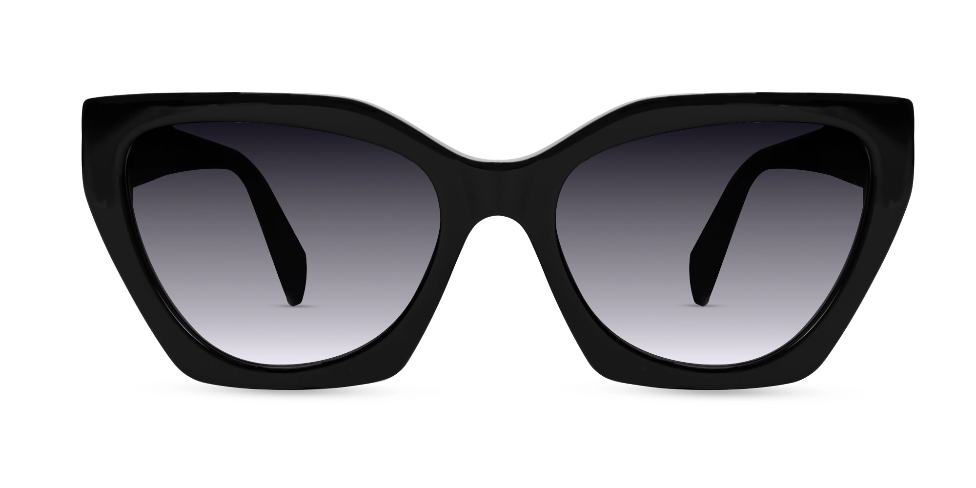Black Cat-Eye Geometric Sunglasses-1