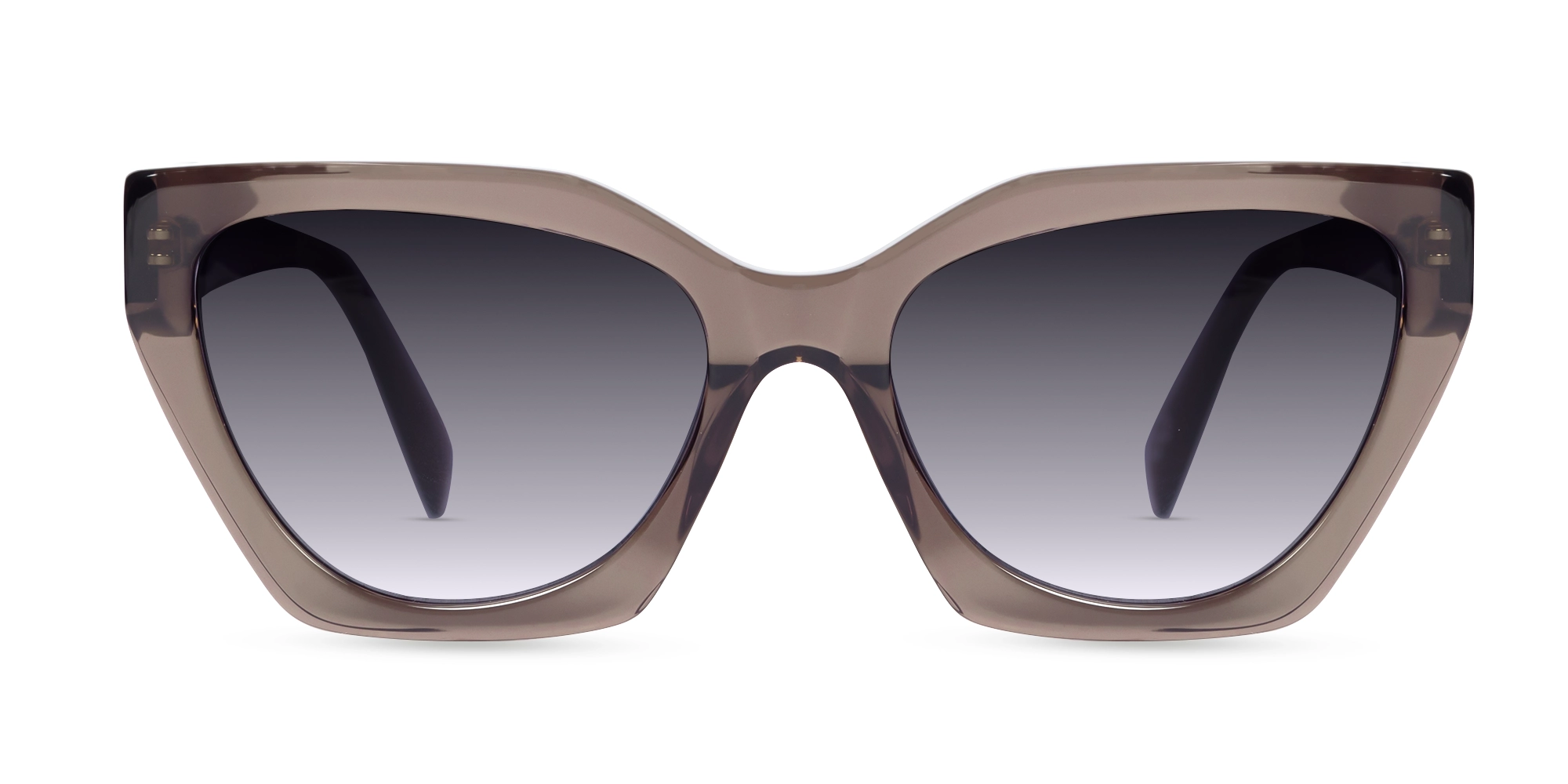 Crystal Mauve Grey Cat-Eye Geometric Sunglasses-1
