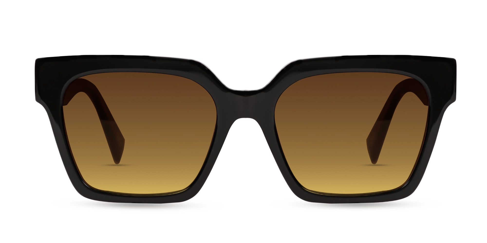 Black & Ochre Square Full Rim Sunglasses-1