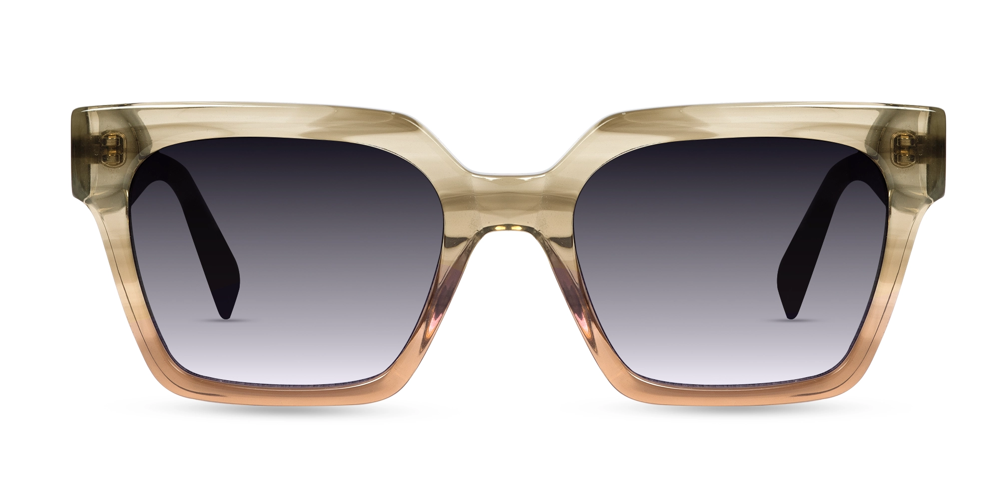 Crystal Nude Ombre Square Sunglasses-1