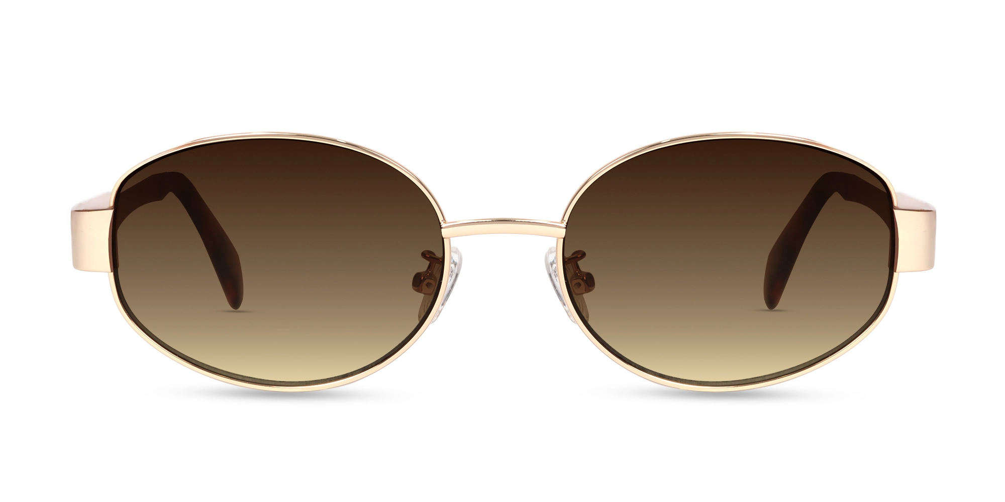 Gold Metal Sunglasses With Nose Pad-1