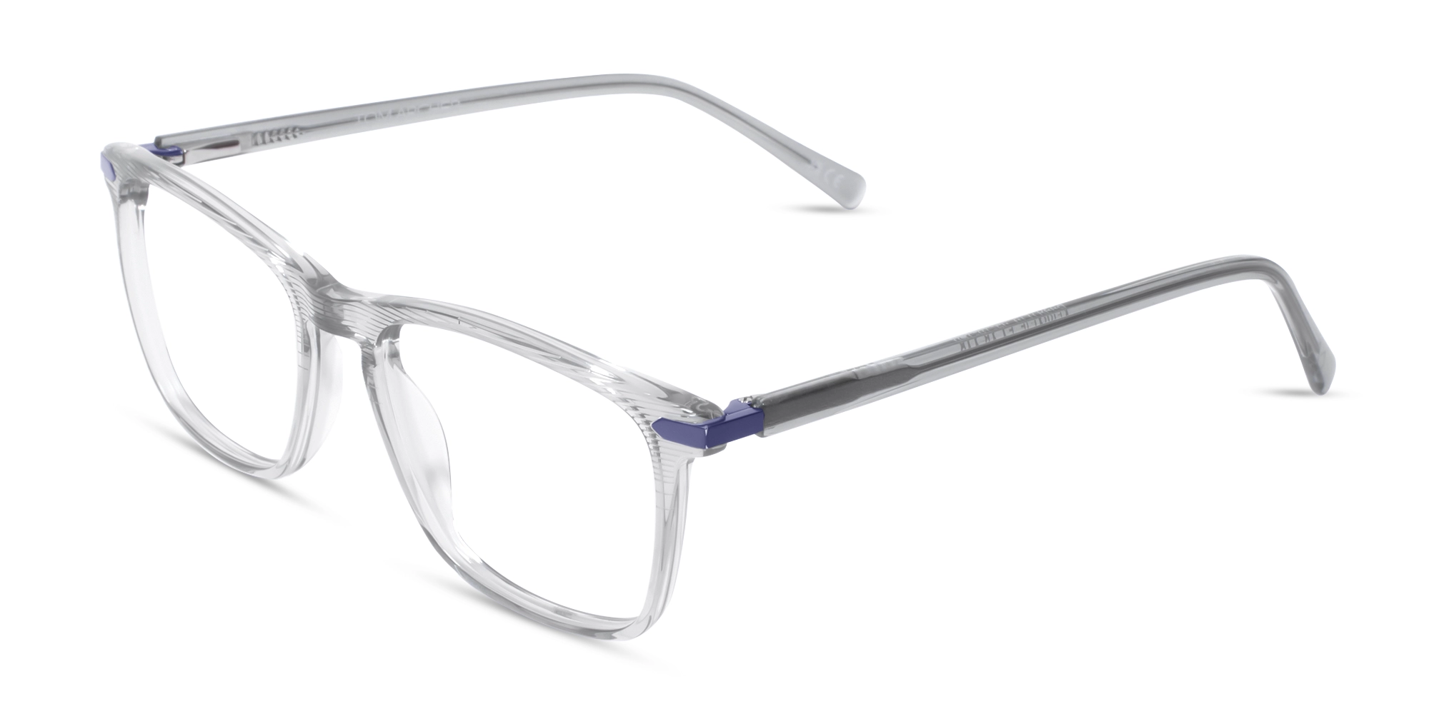 Crystal Grey Rectangle Keyhole Glasses