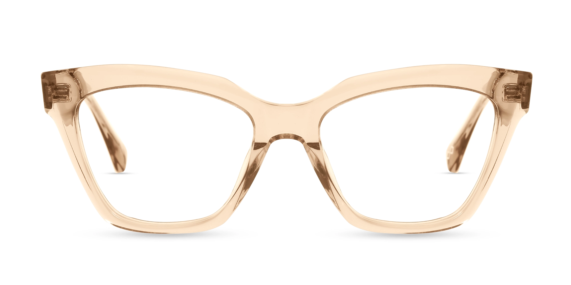 Crystal Peach Beige Square Cateye Glasses