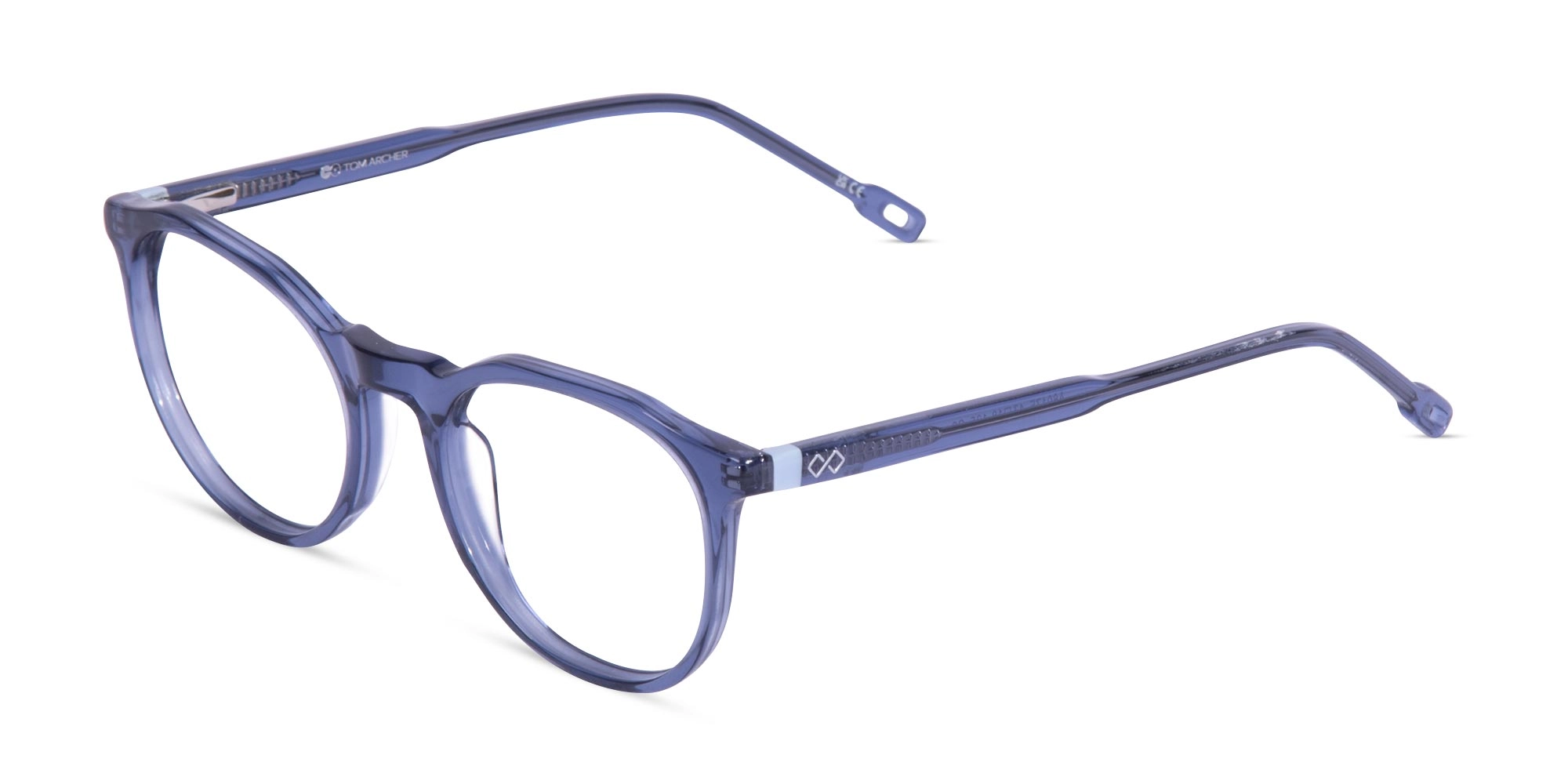 Crystal Denim Blue Round Eyeglasses-1
