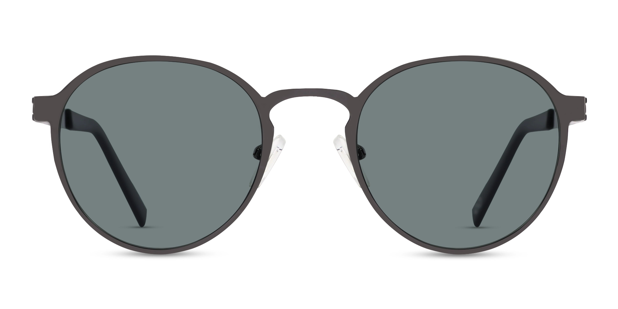 Black Round Metal Full-Rim Sunglasses 1