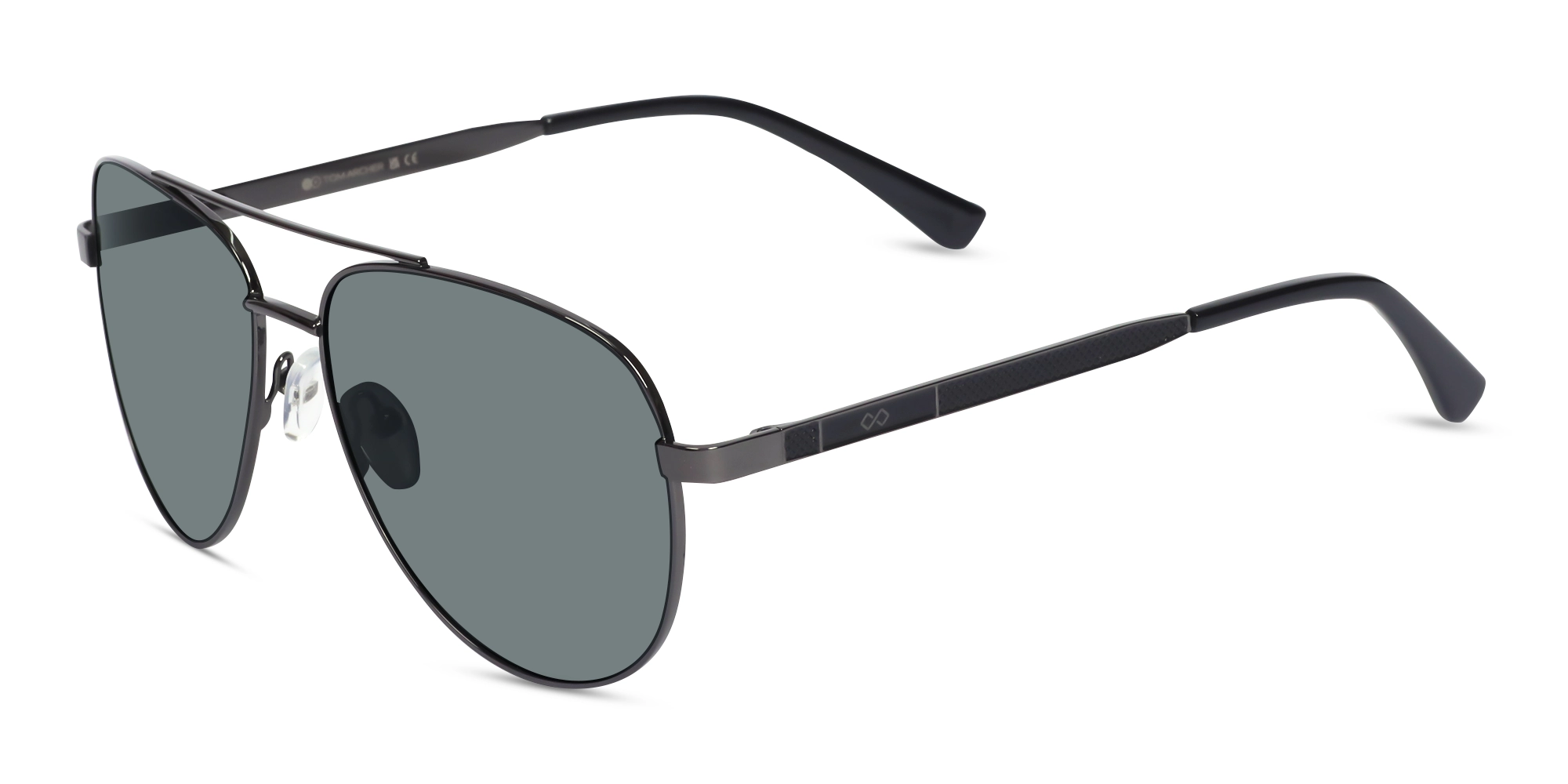 Gunmetal Full Rim Double Bridge Metal Sunglasses 1