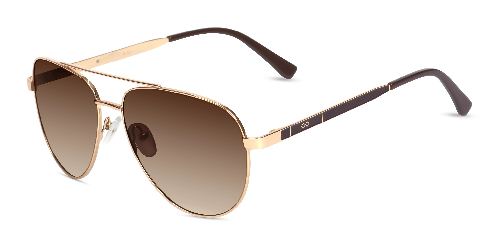 Gold Lightweight Full Rim Metal Sunglasses 1