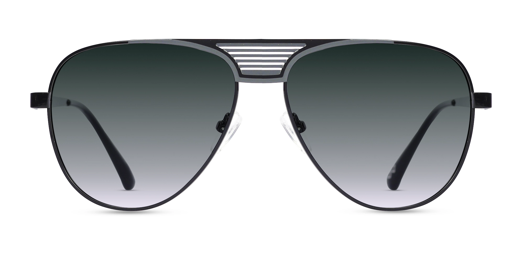 Black Metal Pilot Sunglasses With Nose Pad 1
