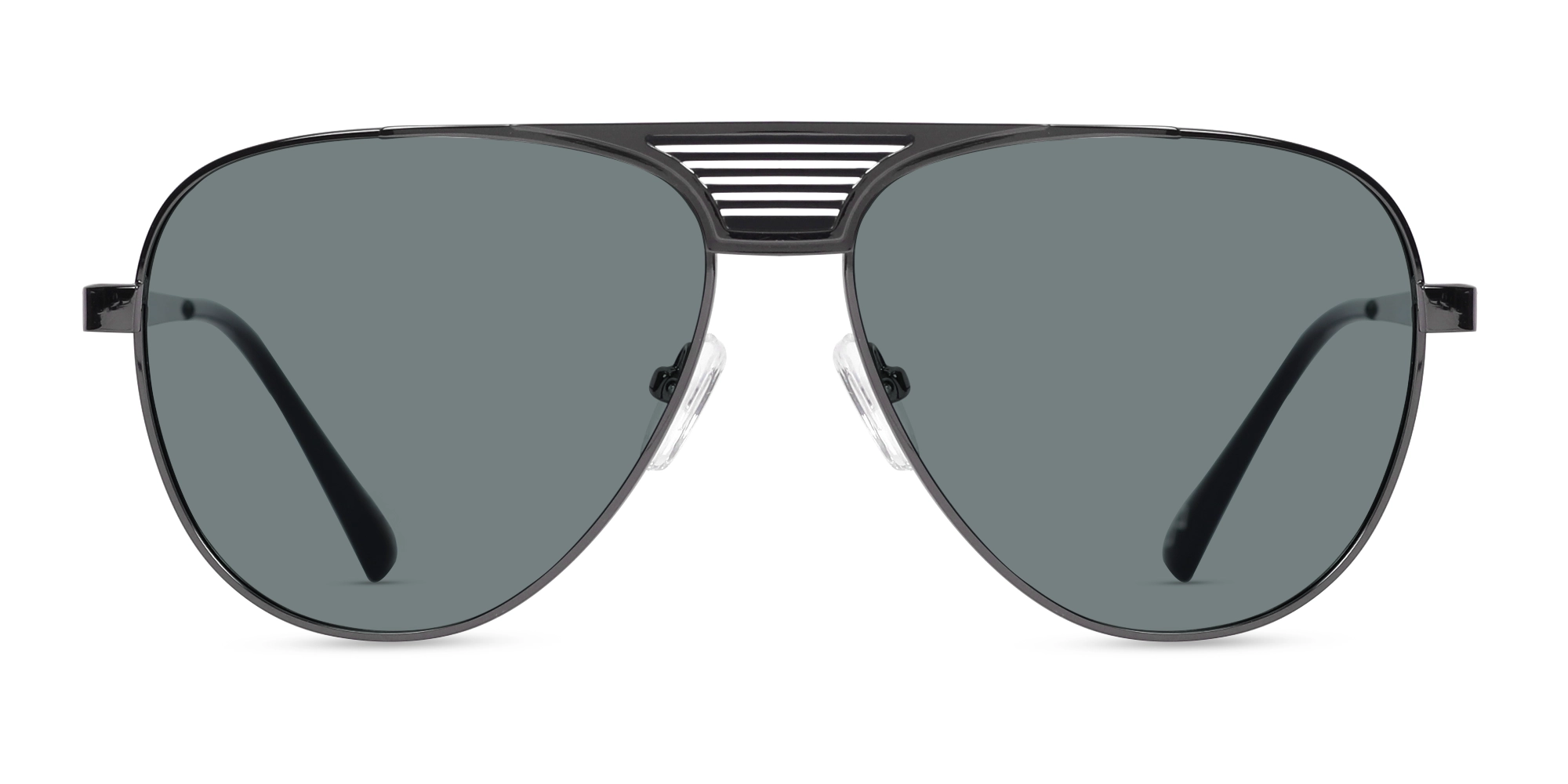 Gunmetal Pilot Sunglasses With Nose Pad 1