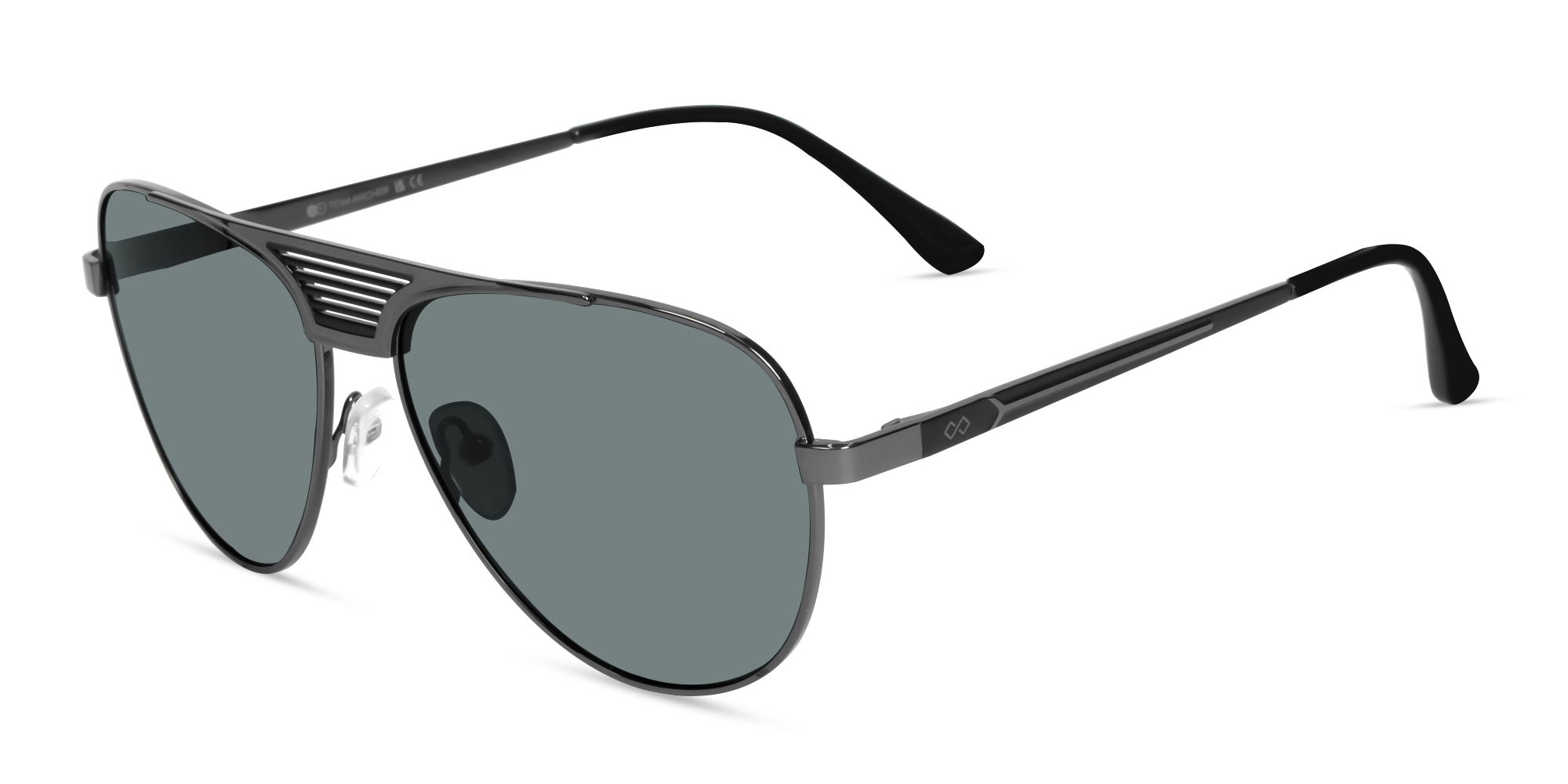 Gunmetal Pilot Sunglasses With Nose Pad 1