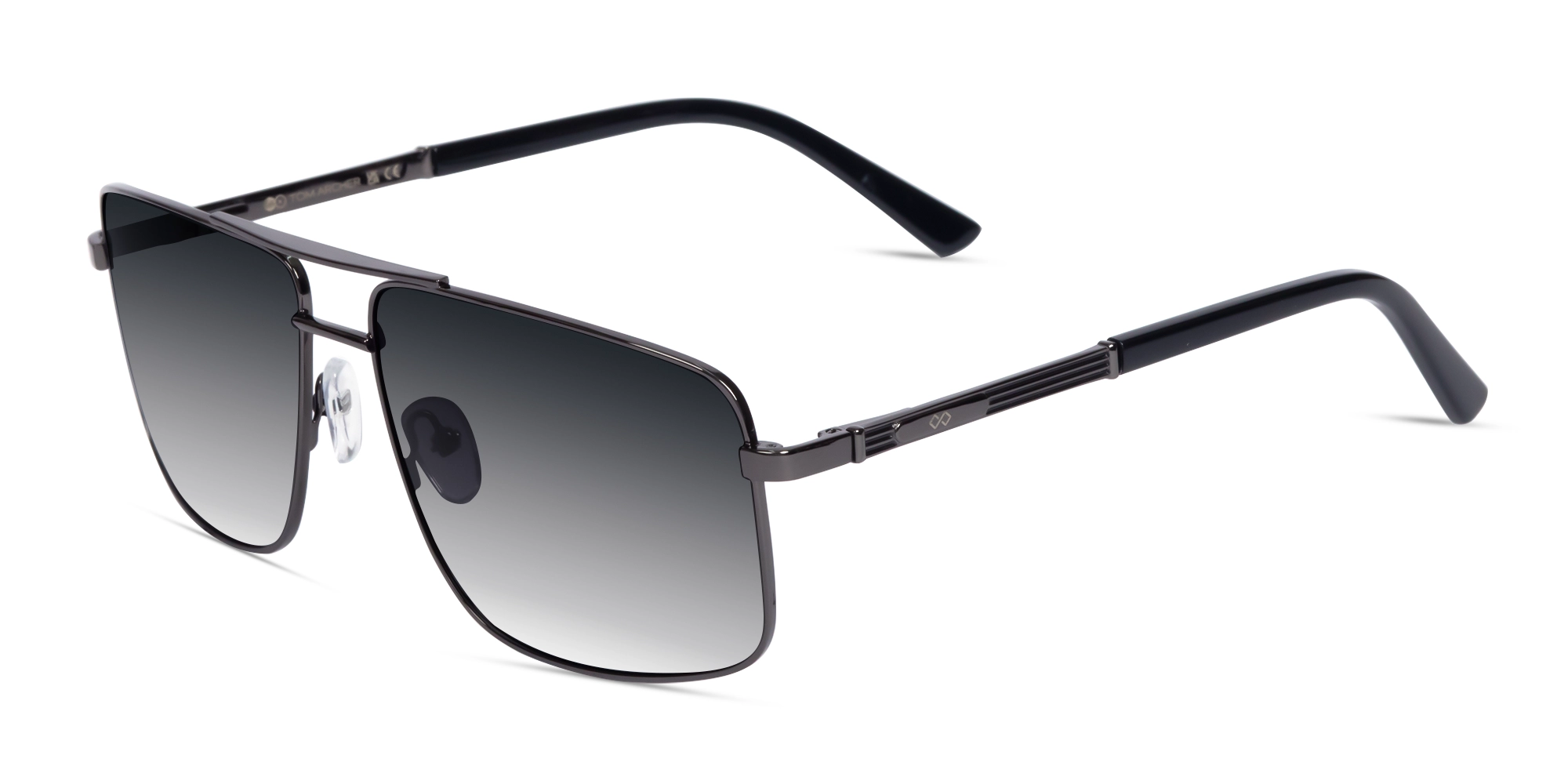 Gunmetal Pilot Double Bridge Sunglasses 1