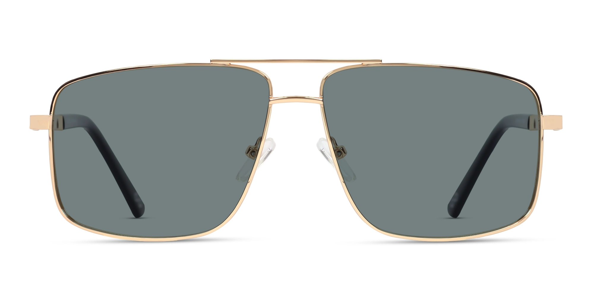 Gold Square Pilot Double Bridge Sunglasses 1