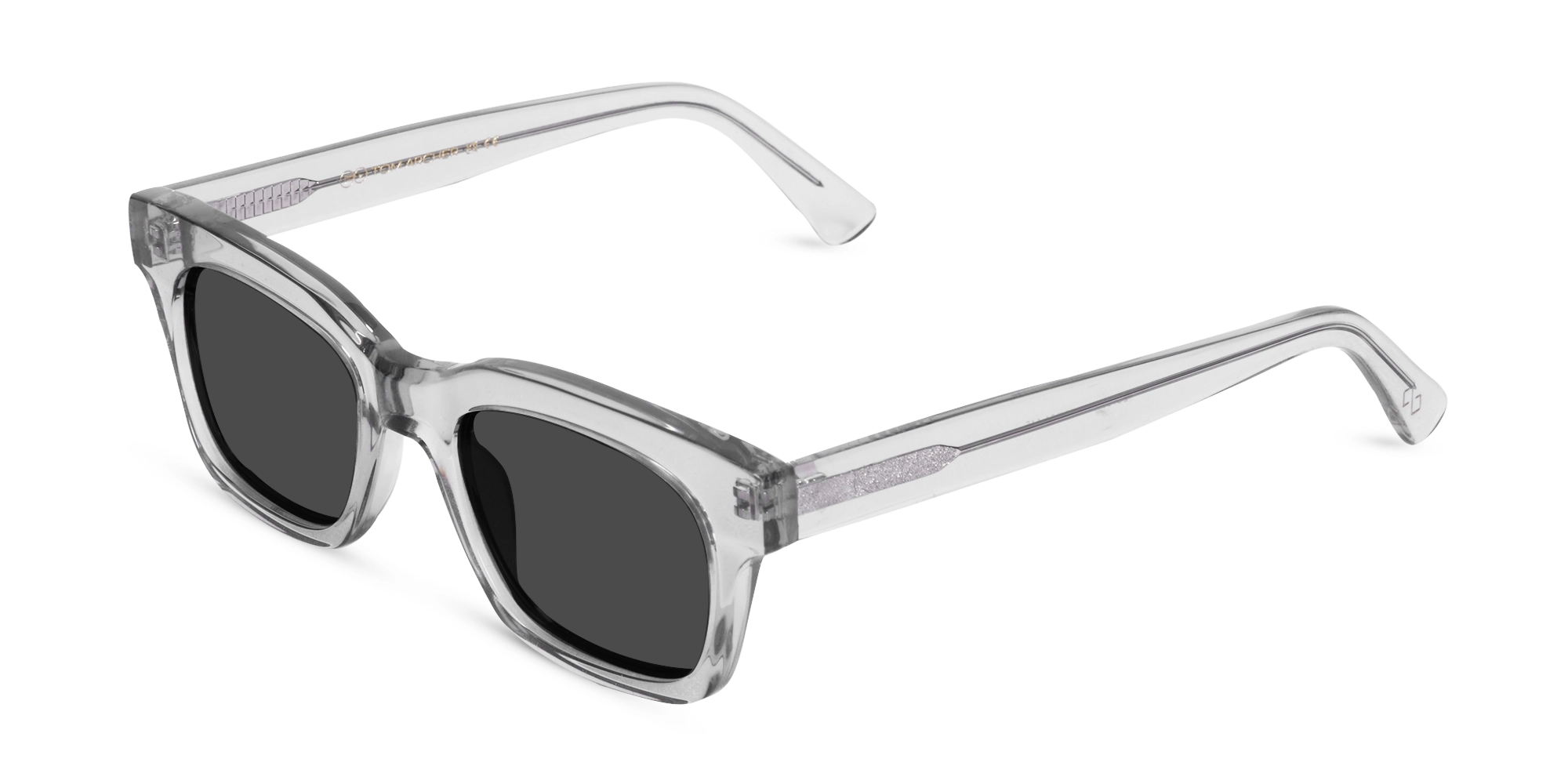 Transparent Grey Square Sunglasses-1