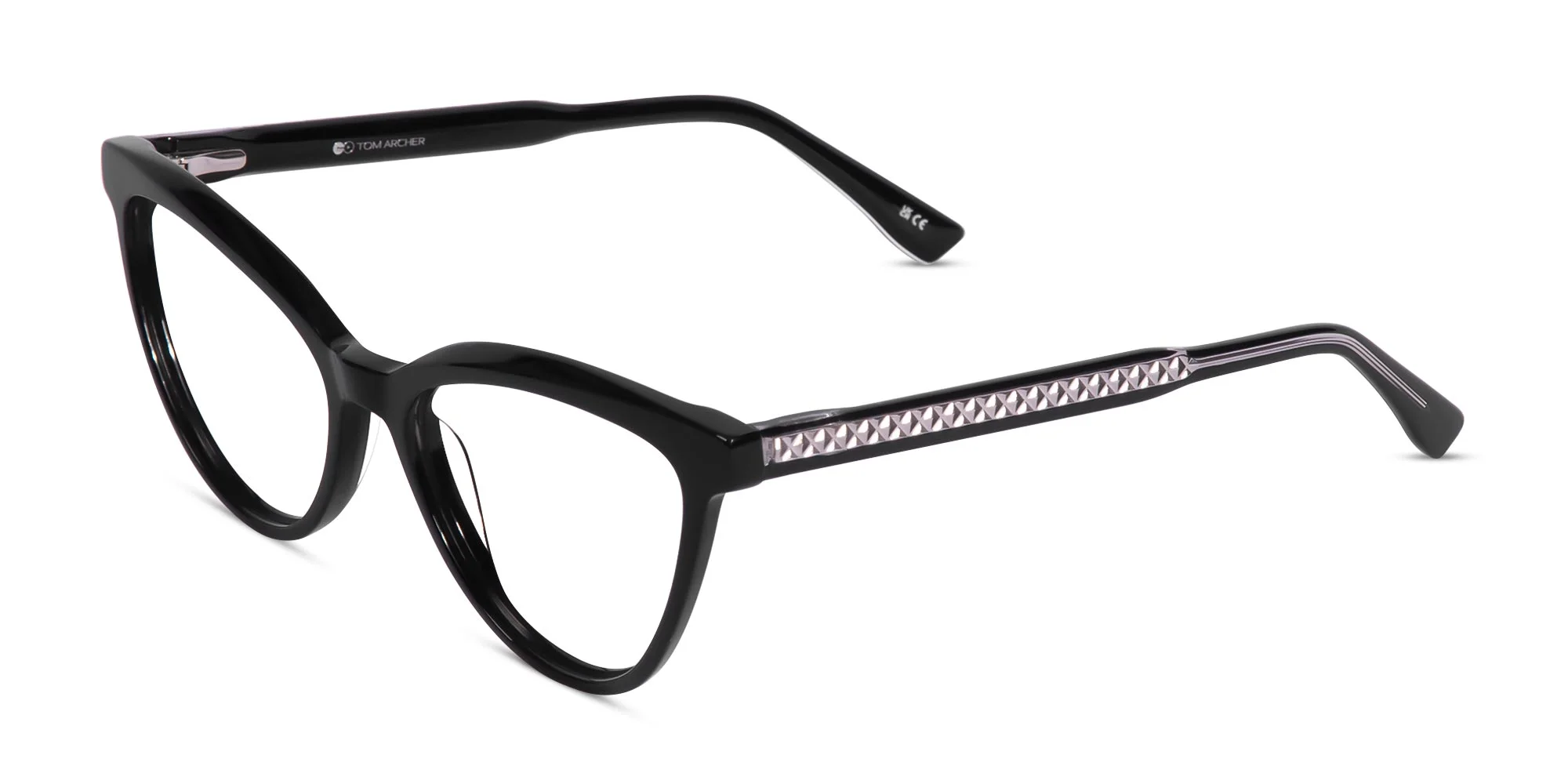 Black Full Rim Cat Eye Glasses-1