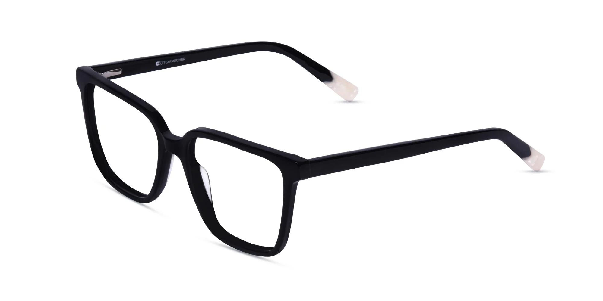 Black Acetate Square Eyeglasses-1