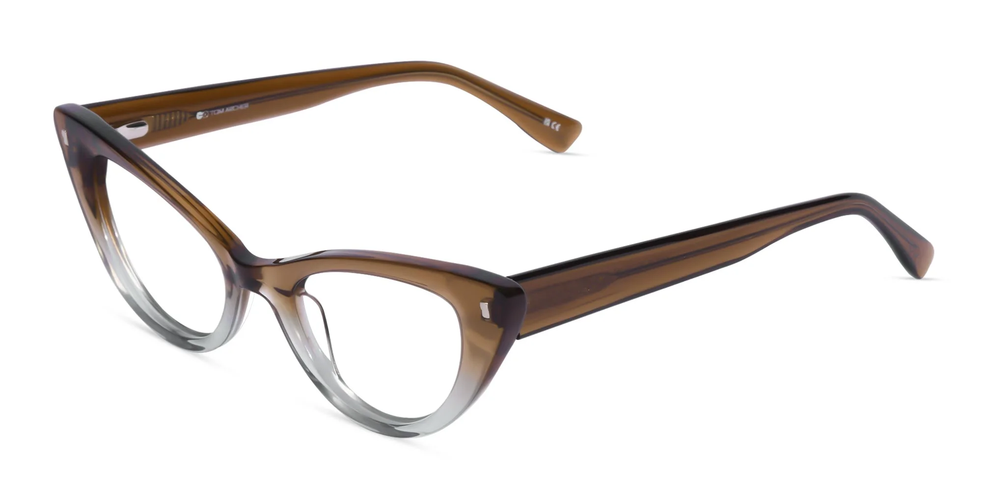 Crystal Brown Cat Eye Eyeglasses-1