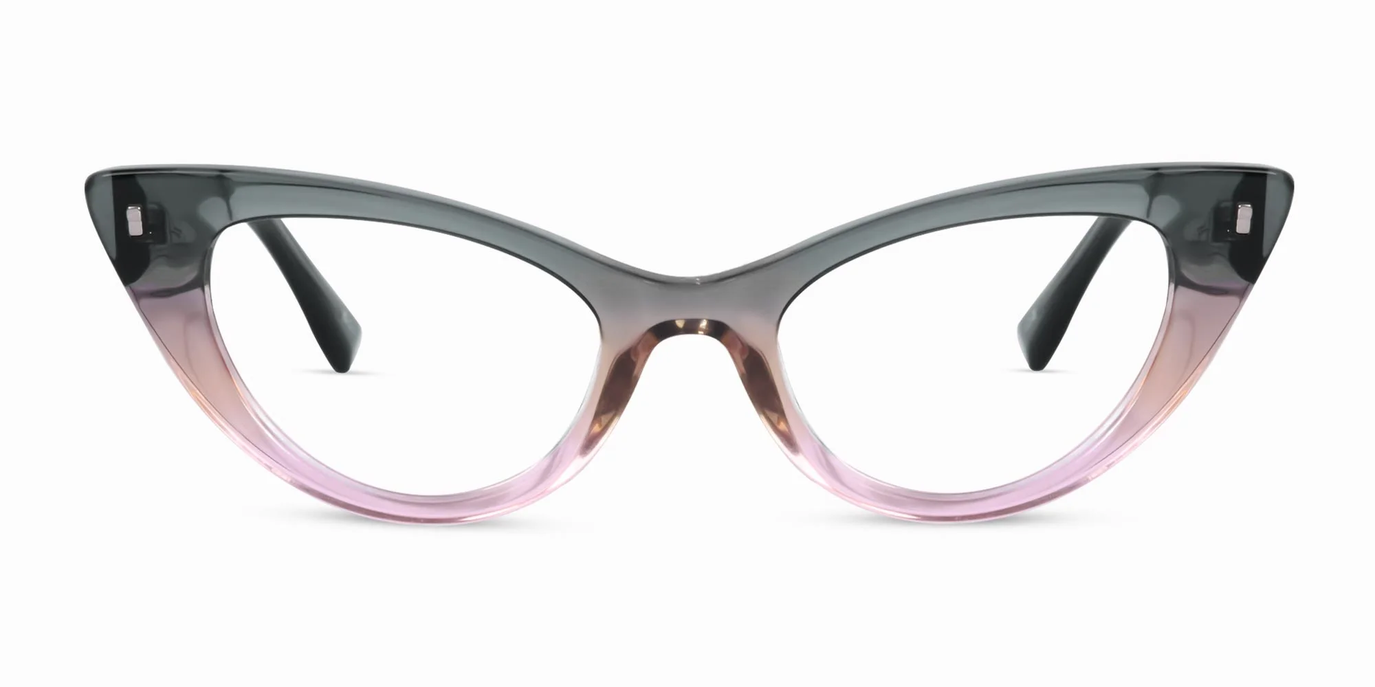 Crystal Black Blush Pink Cat Eye Glasses