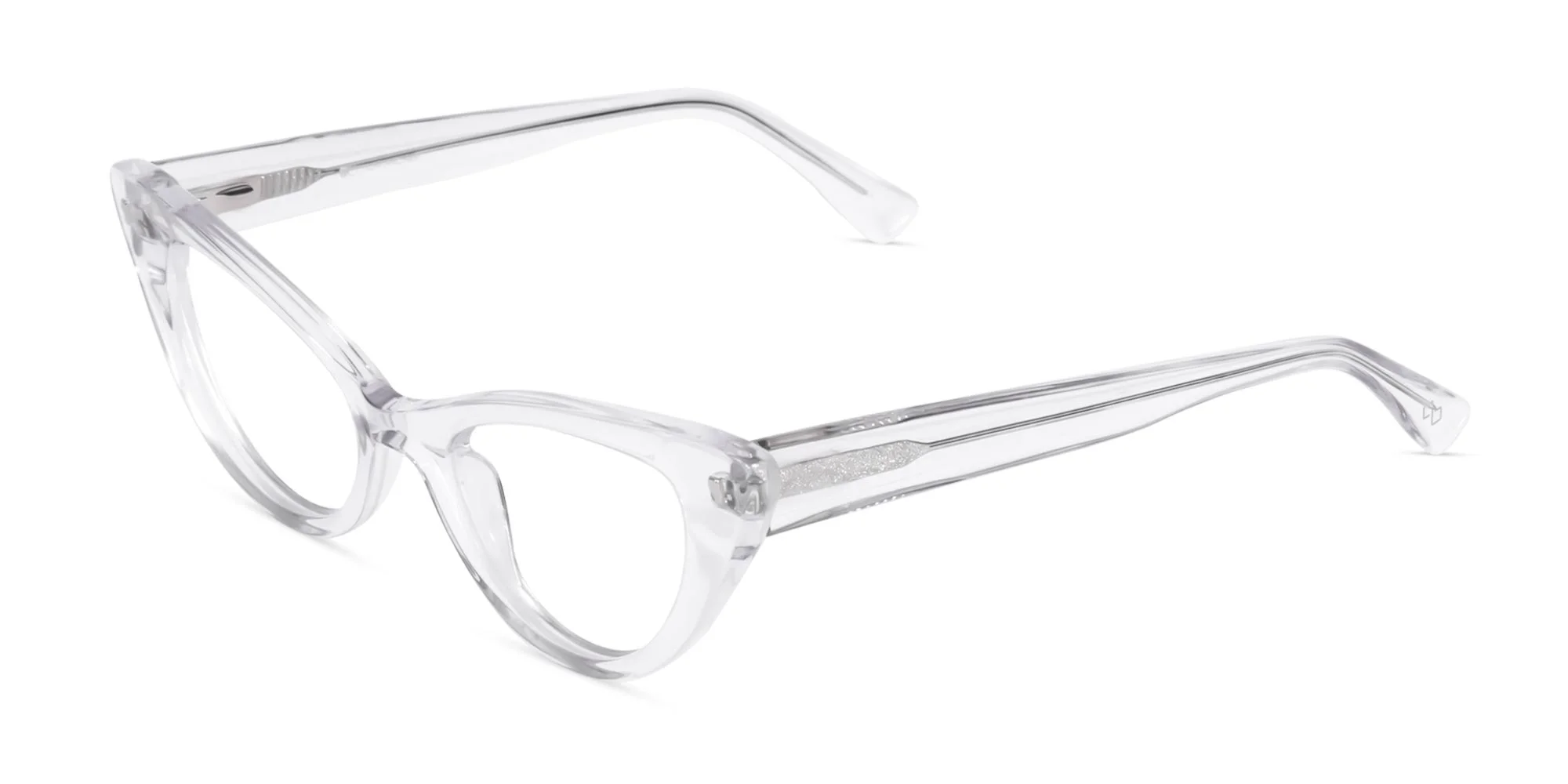 Crystal Clear Acetate Cat Eye Glasses