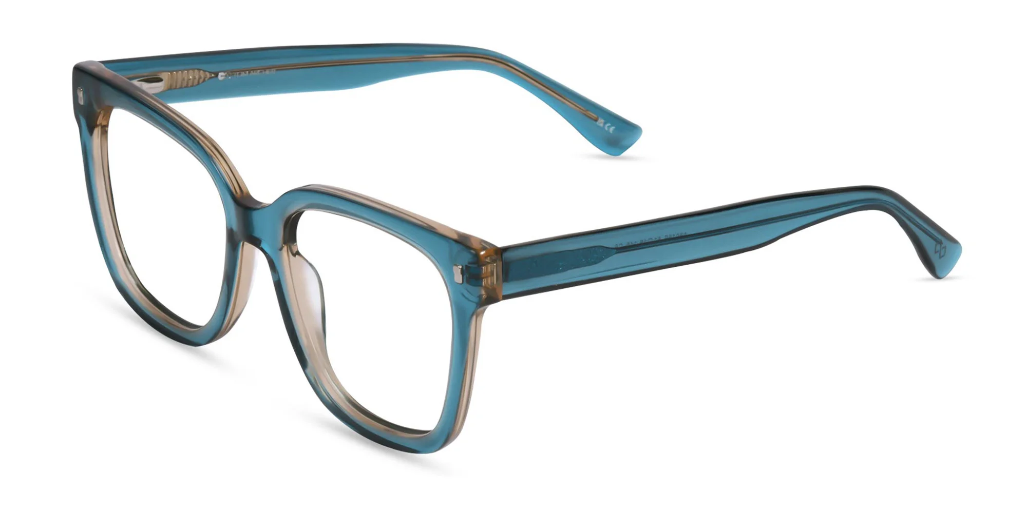 Crystal Blue Square Eyeglasses