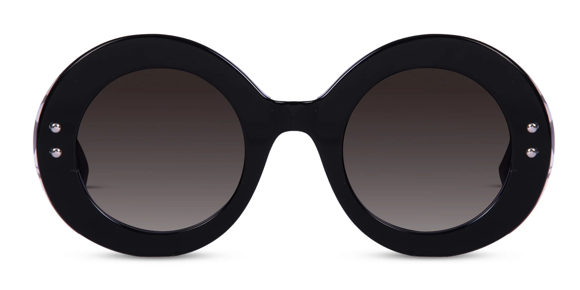 Oversized Round Black Sunglasses-1