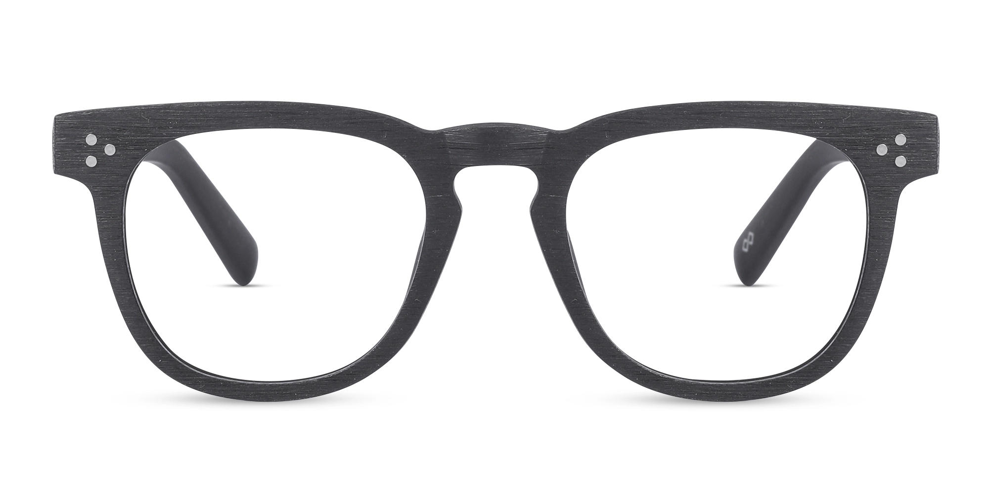 Wooden Charcoal Black Square Glasses 1