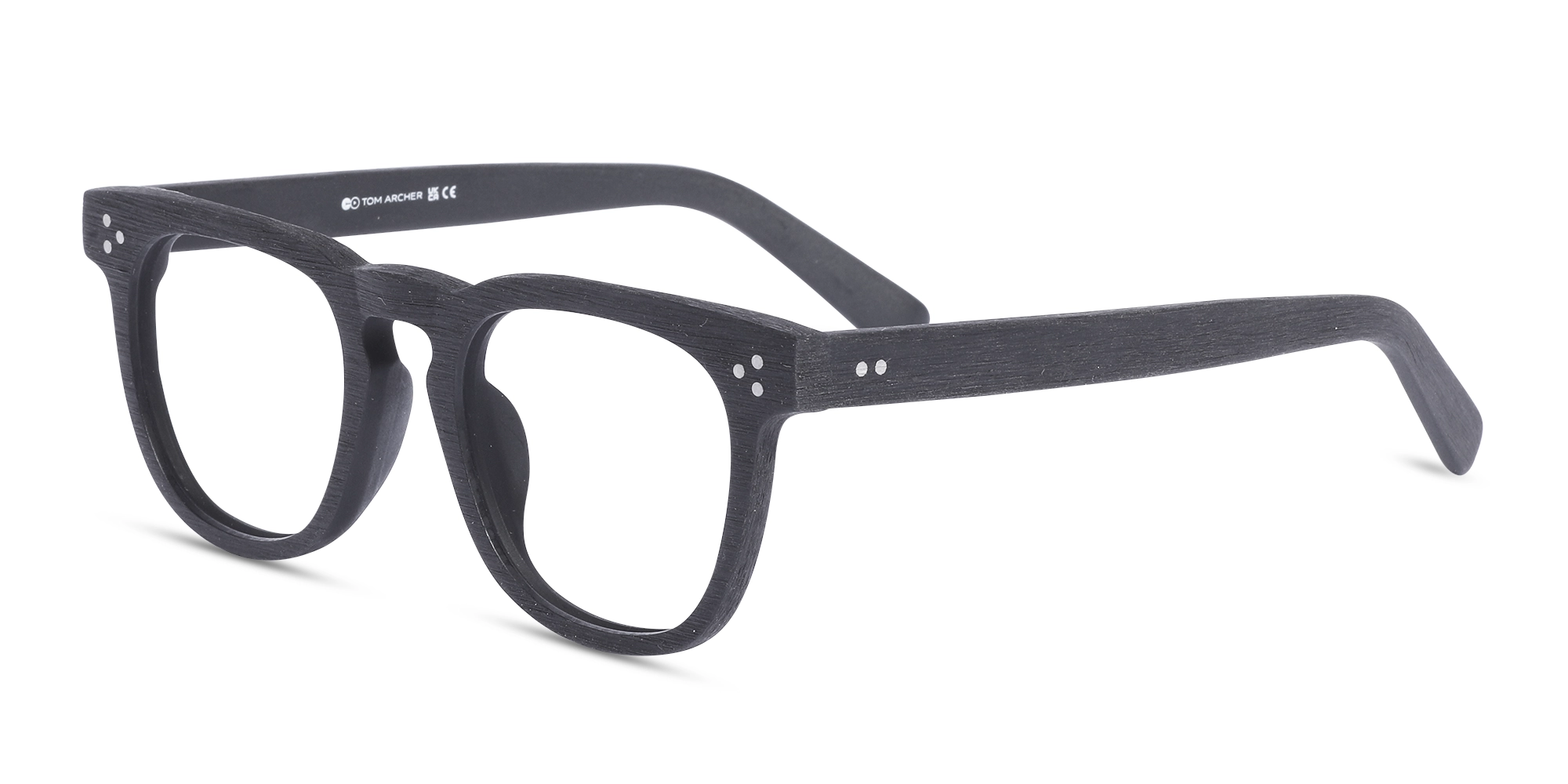 Wooden Charcoal Black Square Glasses