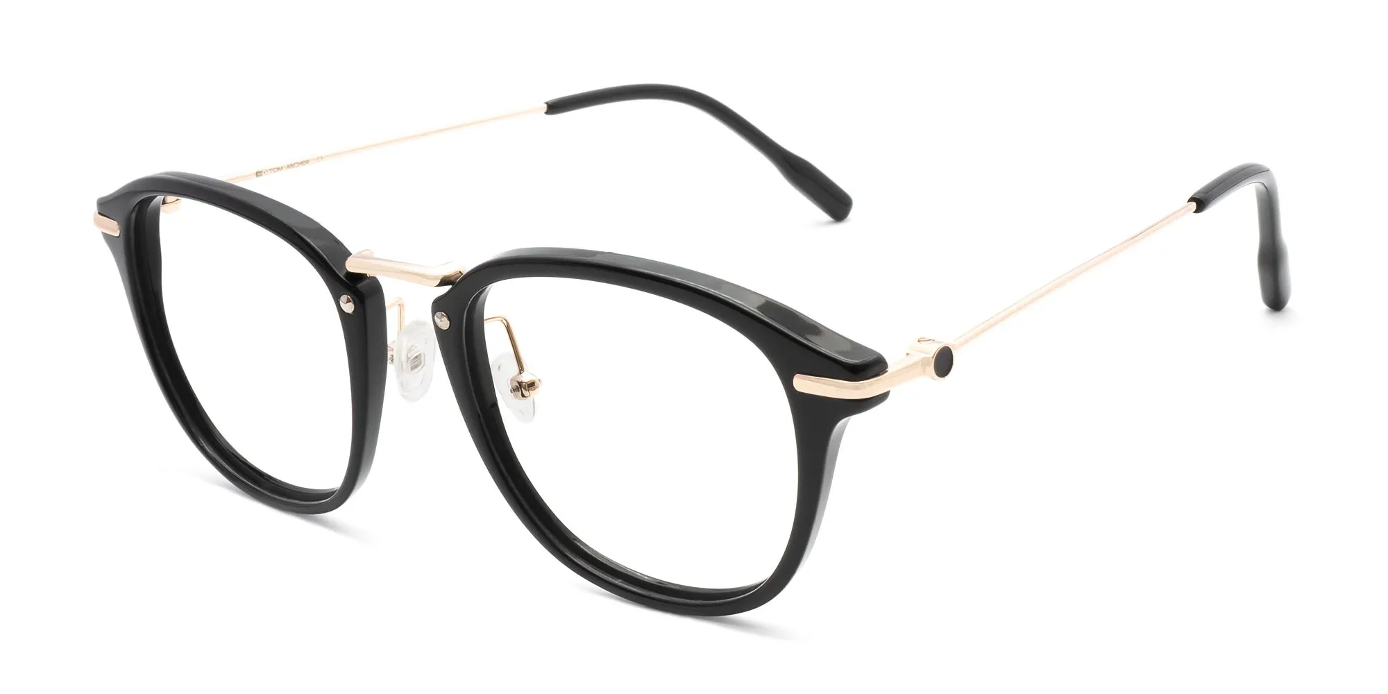 Black Circle Frame Glasses-2