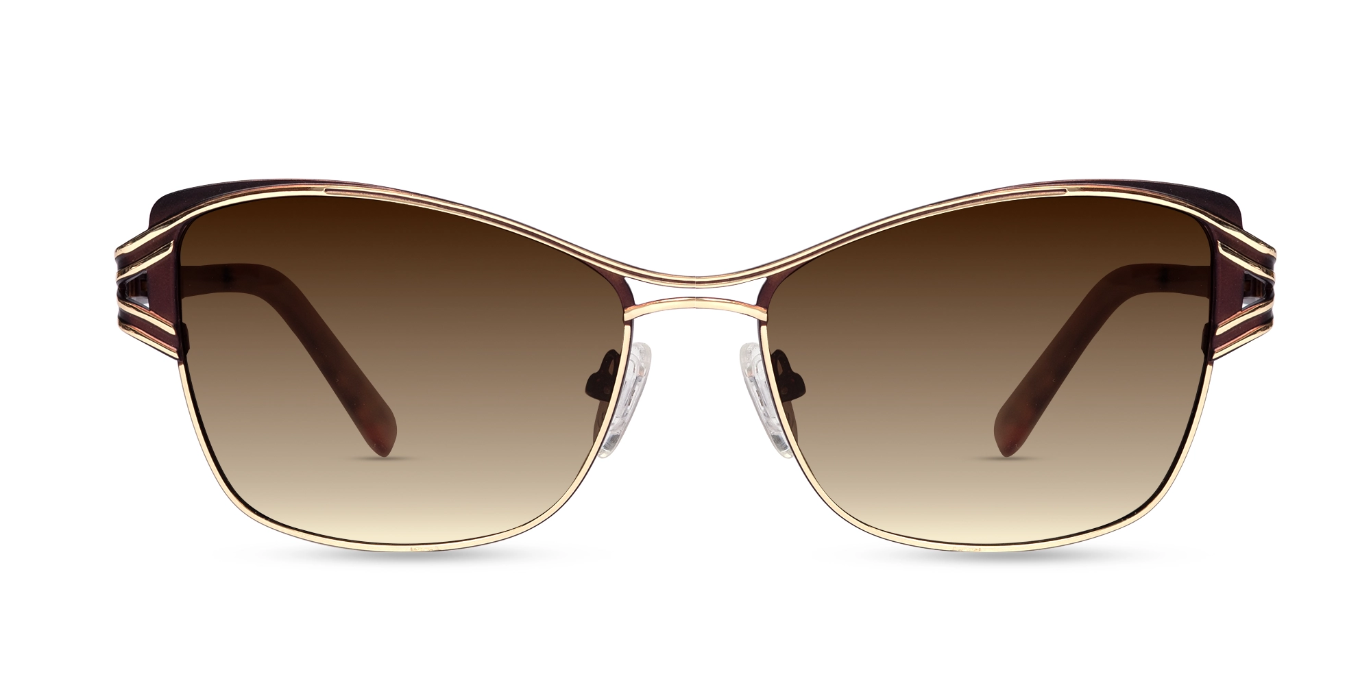 Champagne Gold & Brown Butterfly Sunglasses | Specscart-1