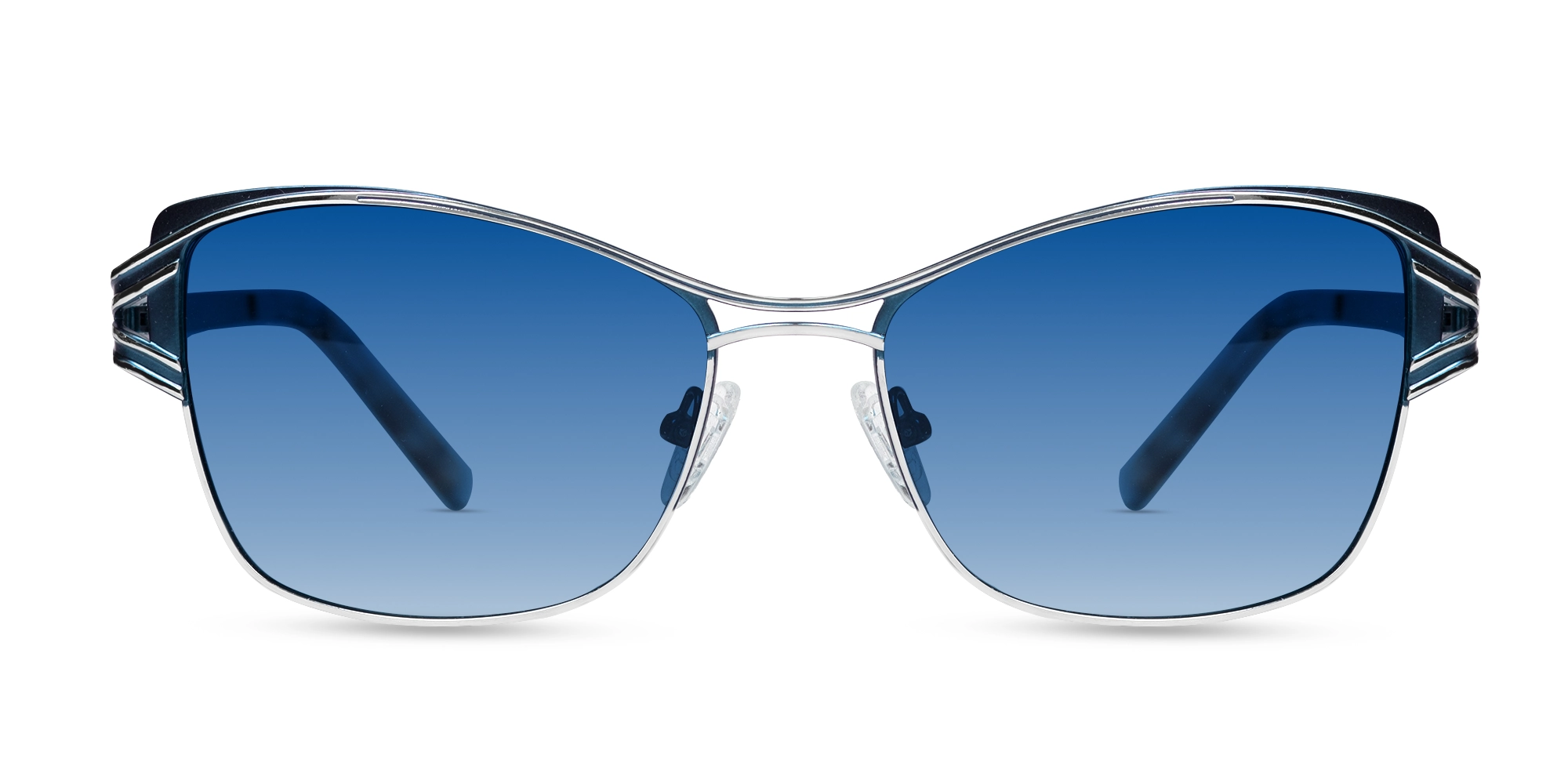 Silver & Blue Butterfly Sunglasses | Specscart-1