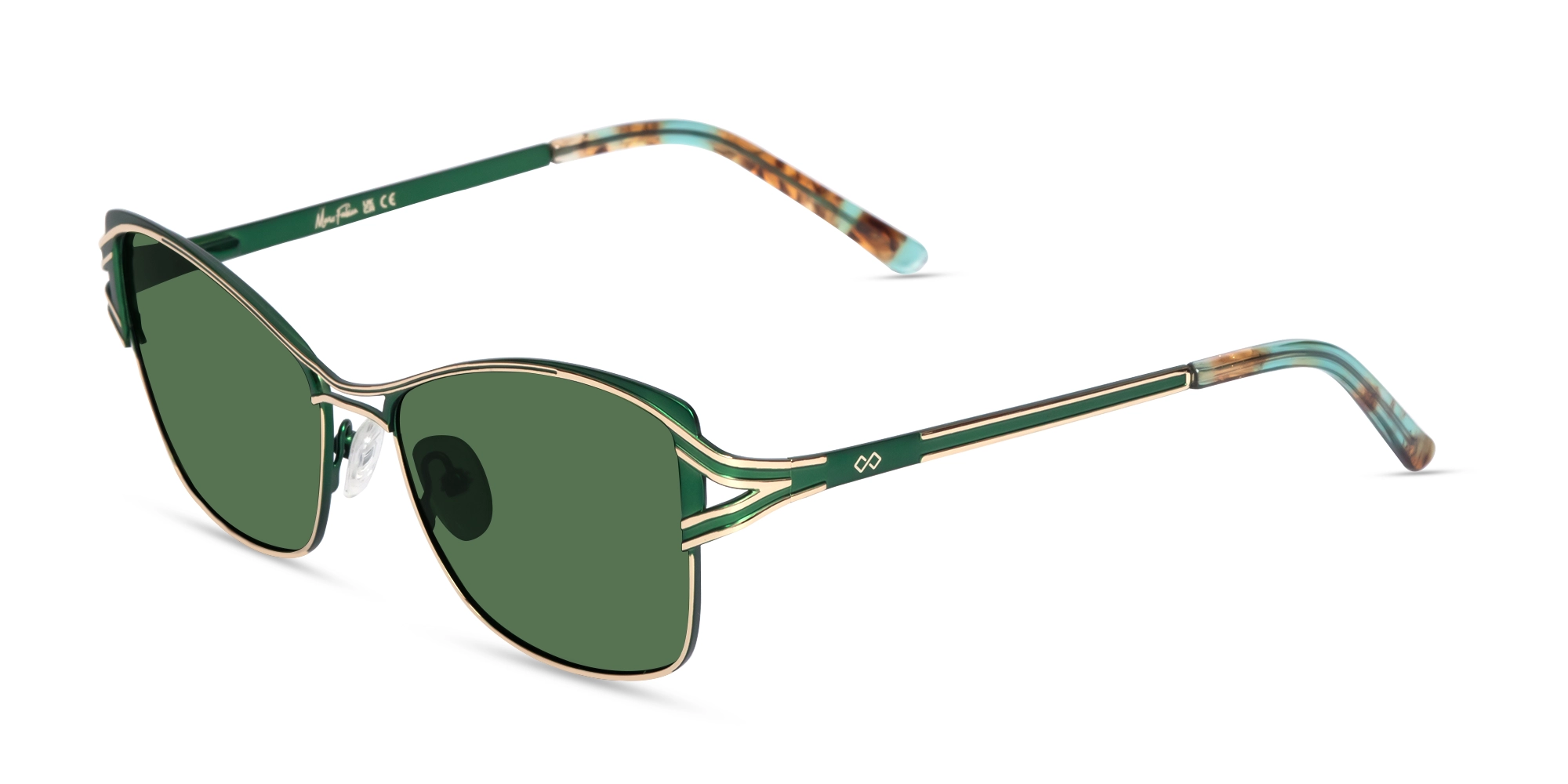 Green & Gold Butterfly Sunglasses | Specscart-1