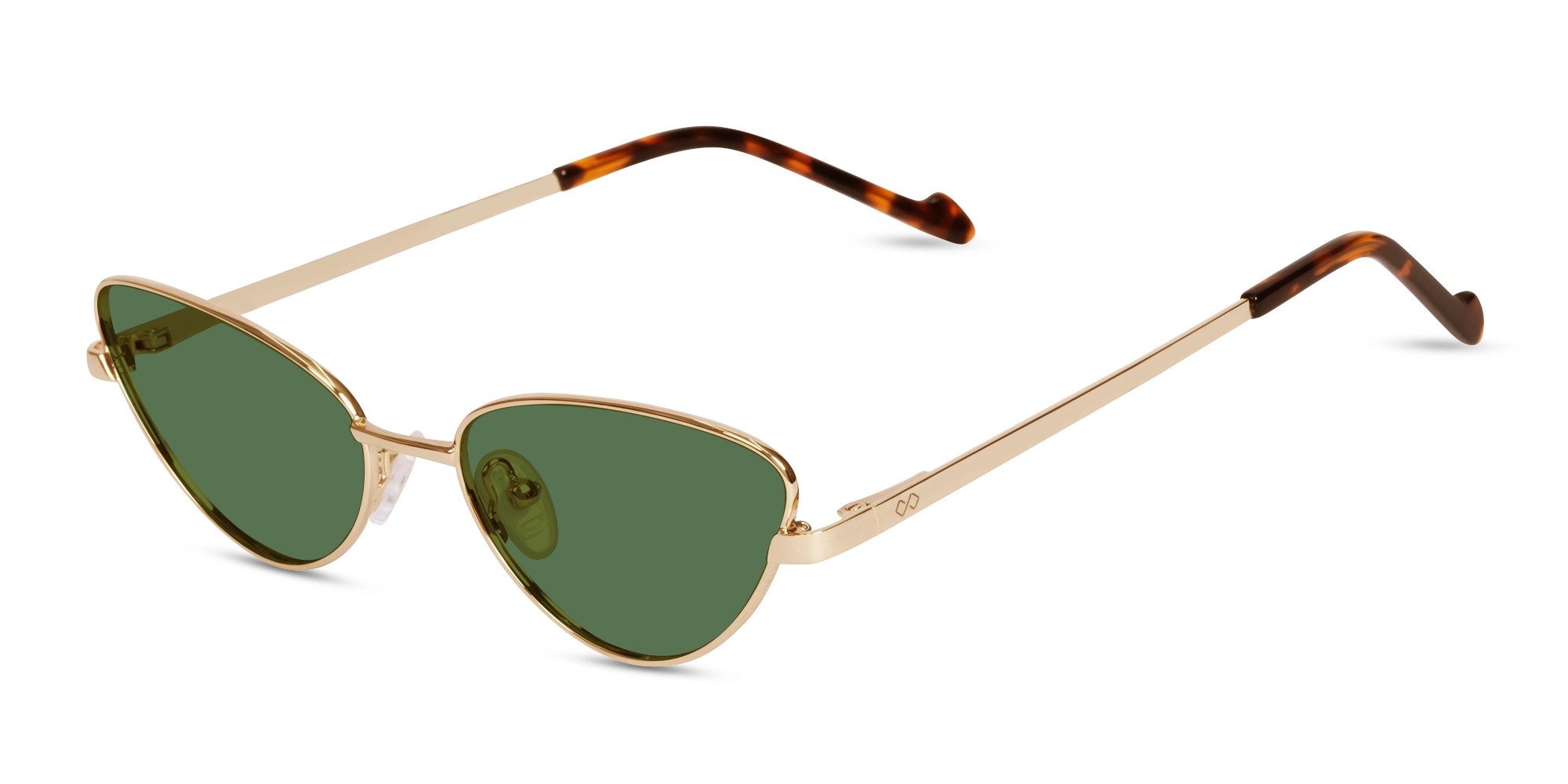 Champagne Gold Metal Cat-Eye Sunglasses 1