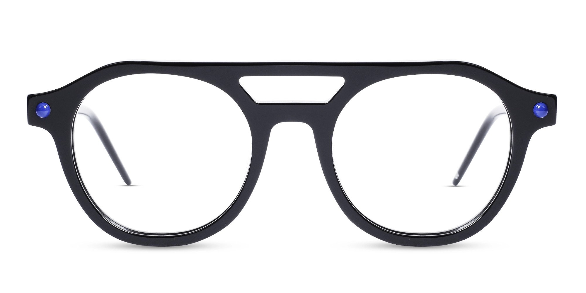 Black Pilot Round Glasses