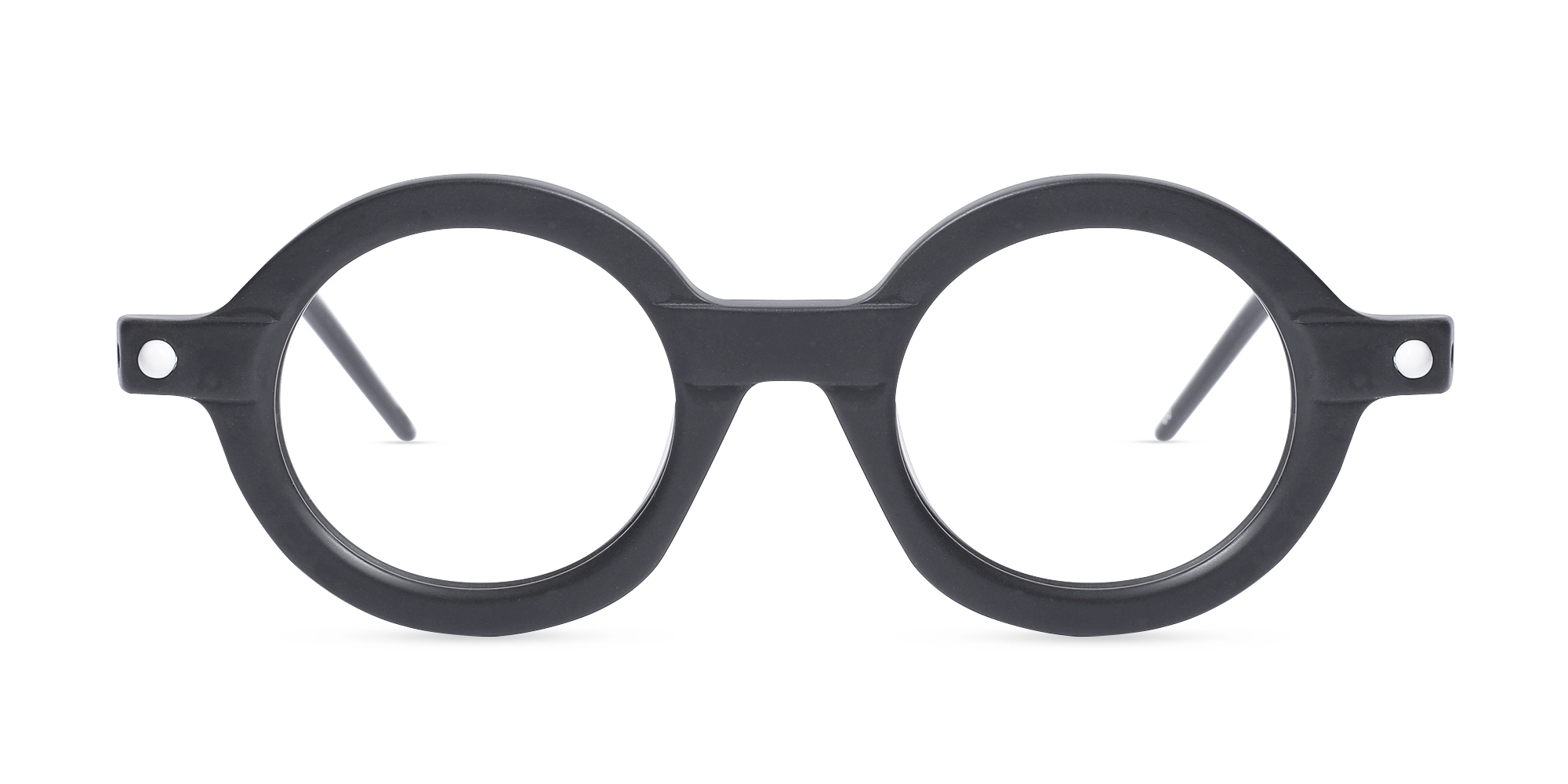 Matte Black Round Oval Glasses