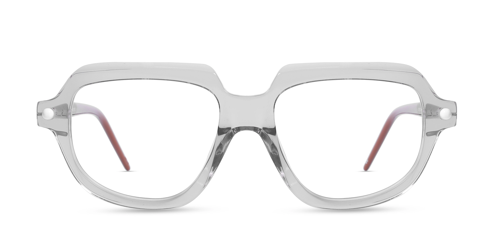 Crystal Silver Grey Oversized Glasses