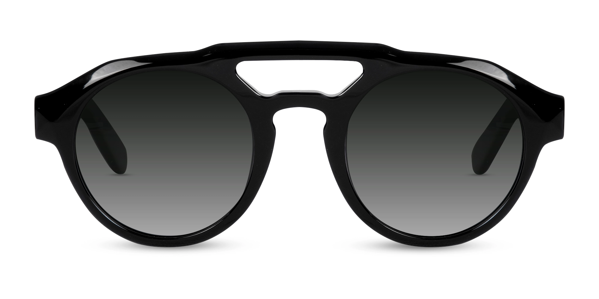 Black Frame Pilot Sunglasses-1