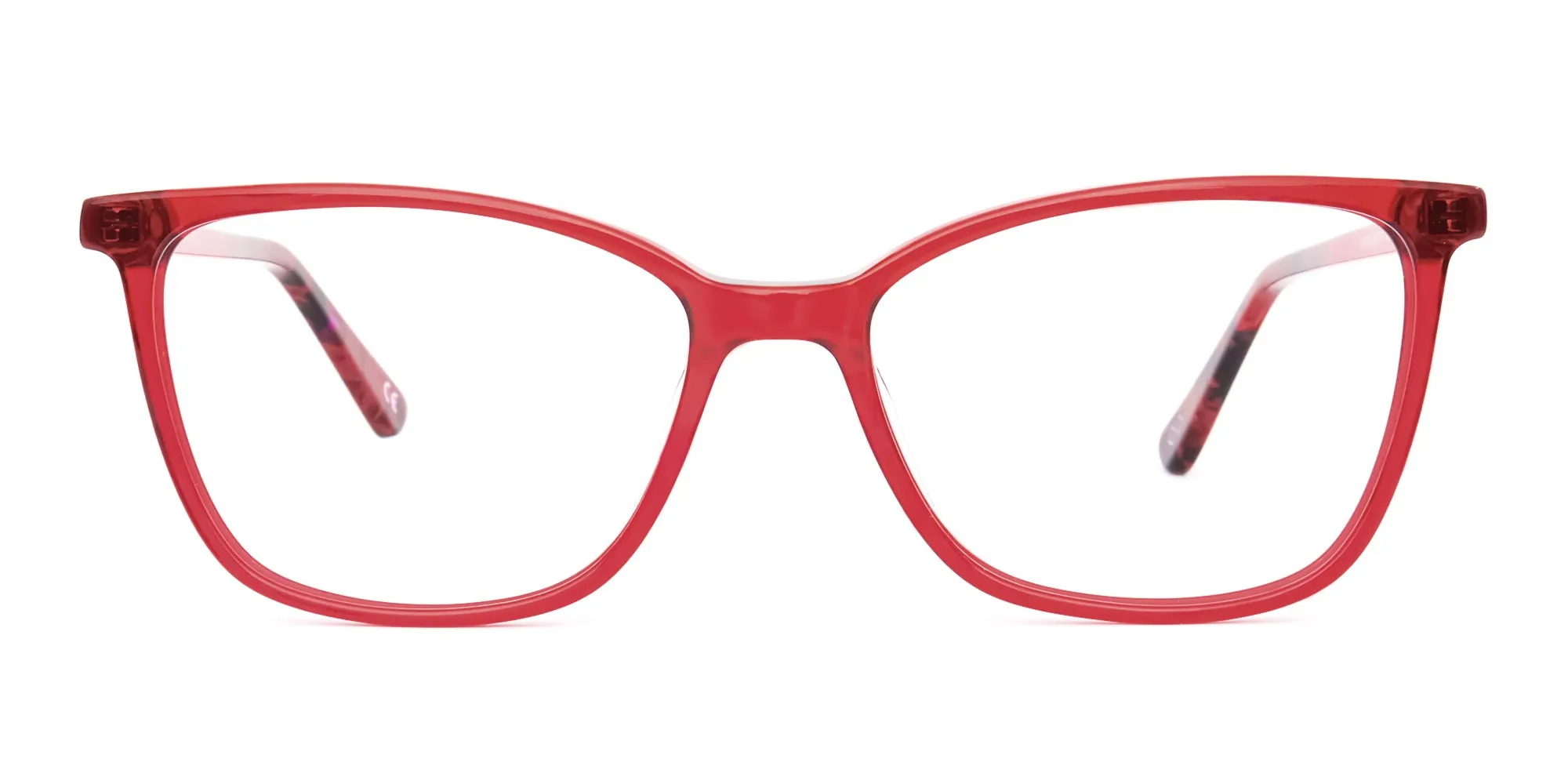 clear red glasses