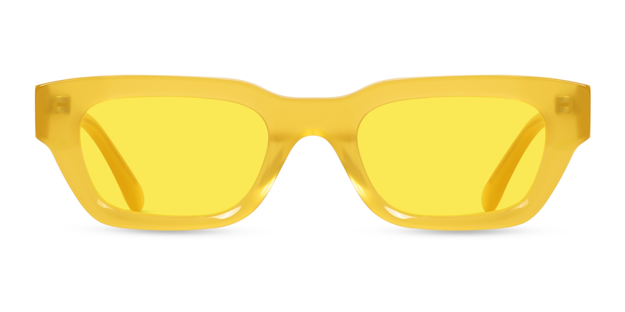 Mimosa Yellow Acetate Full Rim Rectangle Sunglasses