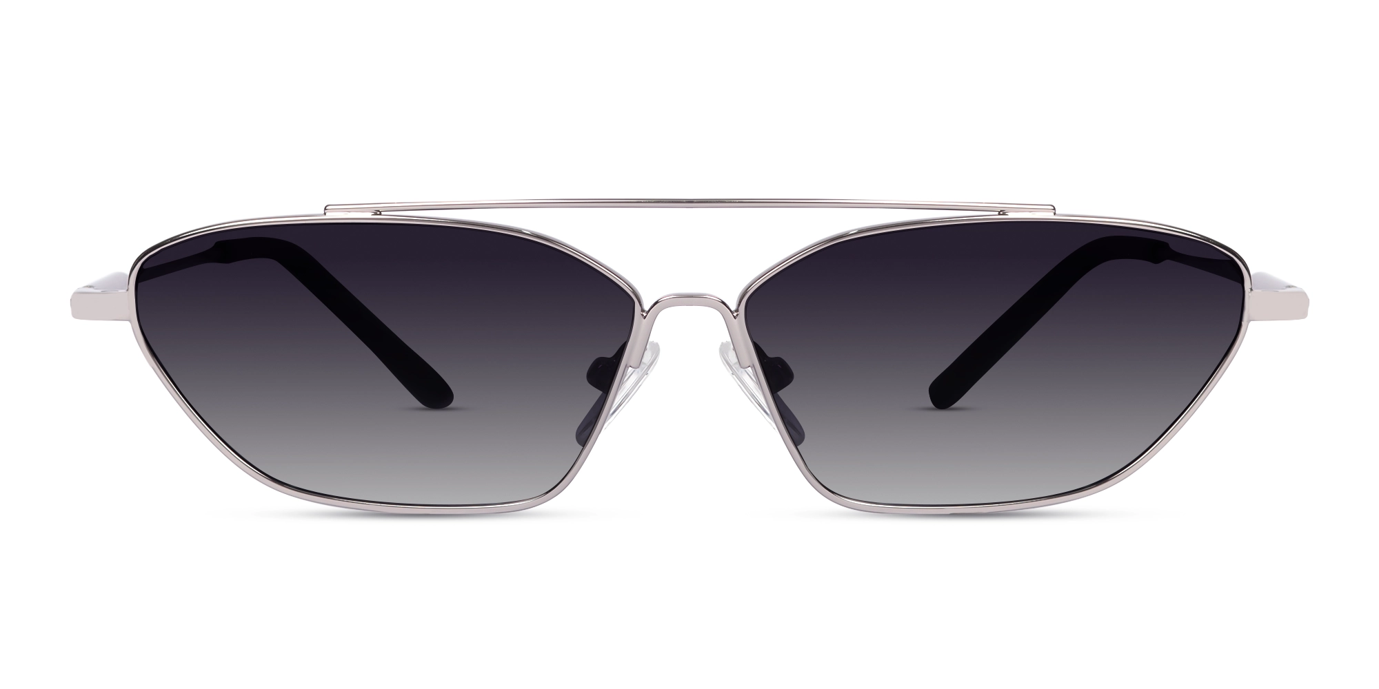 Silver Rectangle Geometric Full-Rim Sunglasses 1