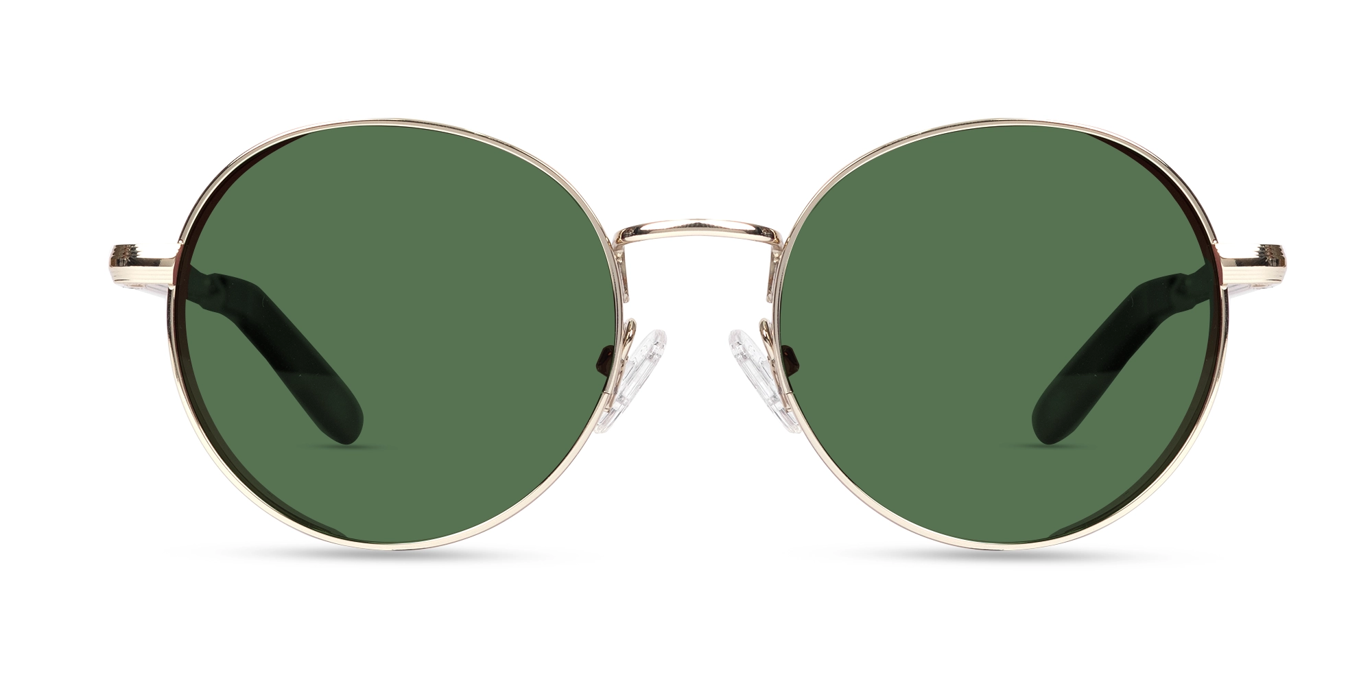 Champagne Gold Round Metal Sunglasses | Specscart-1