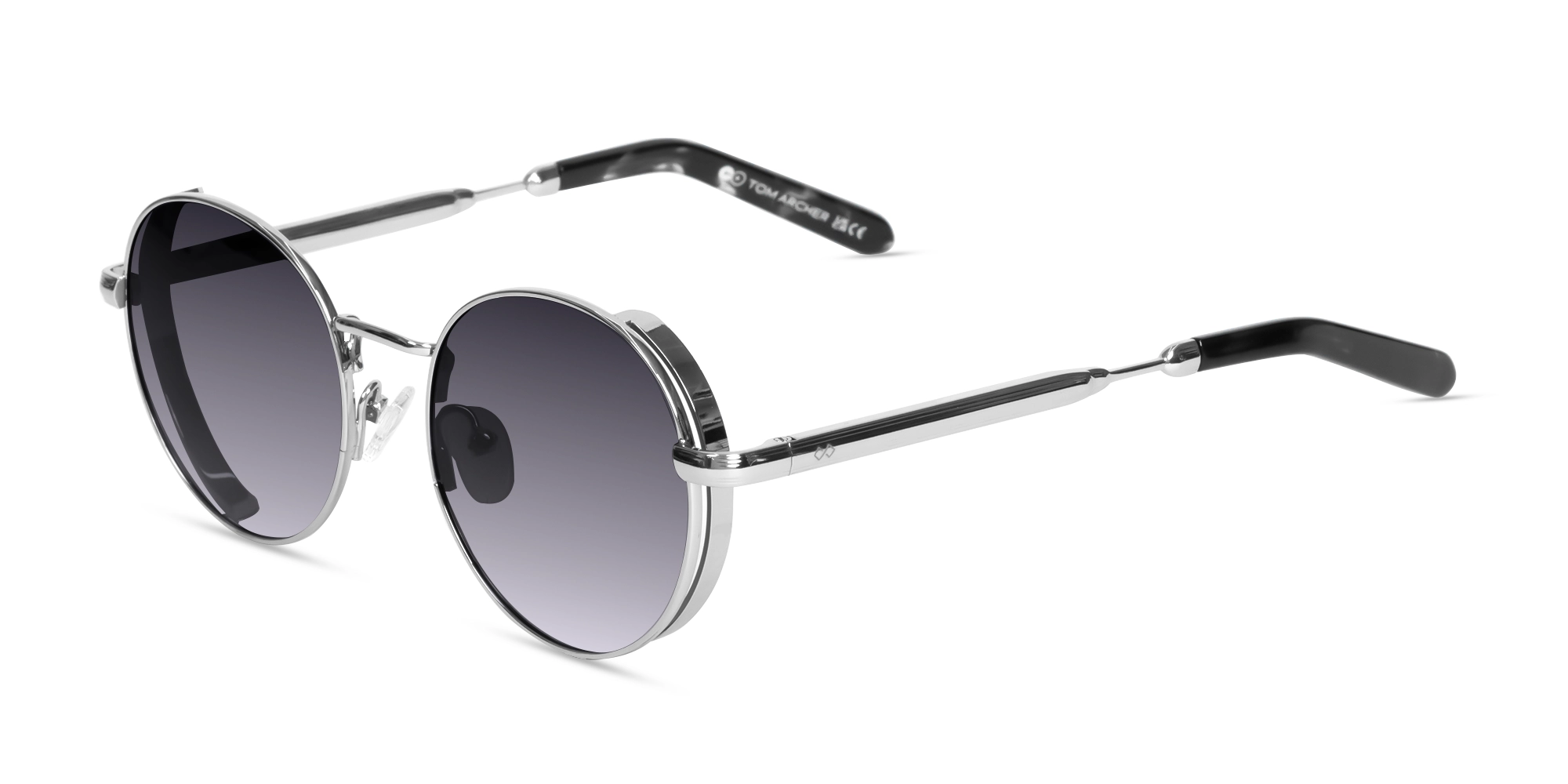 Silver Metal Round Sunglasses | Specscart-1