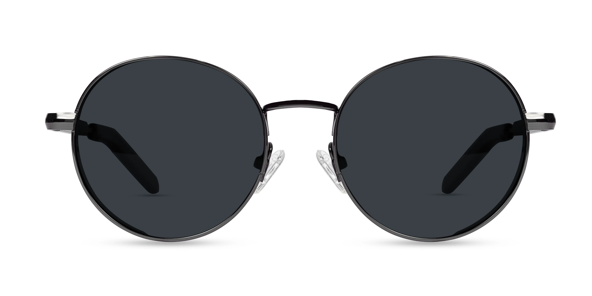 Gunmetal Full Rim Round Sunglasses | Specscart-1