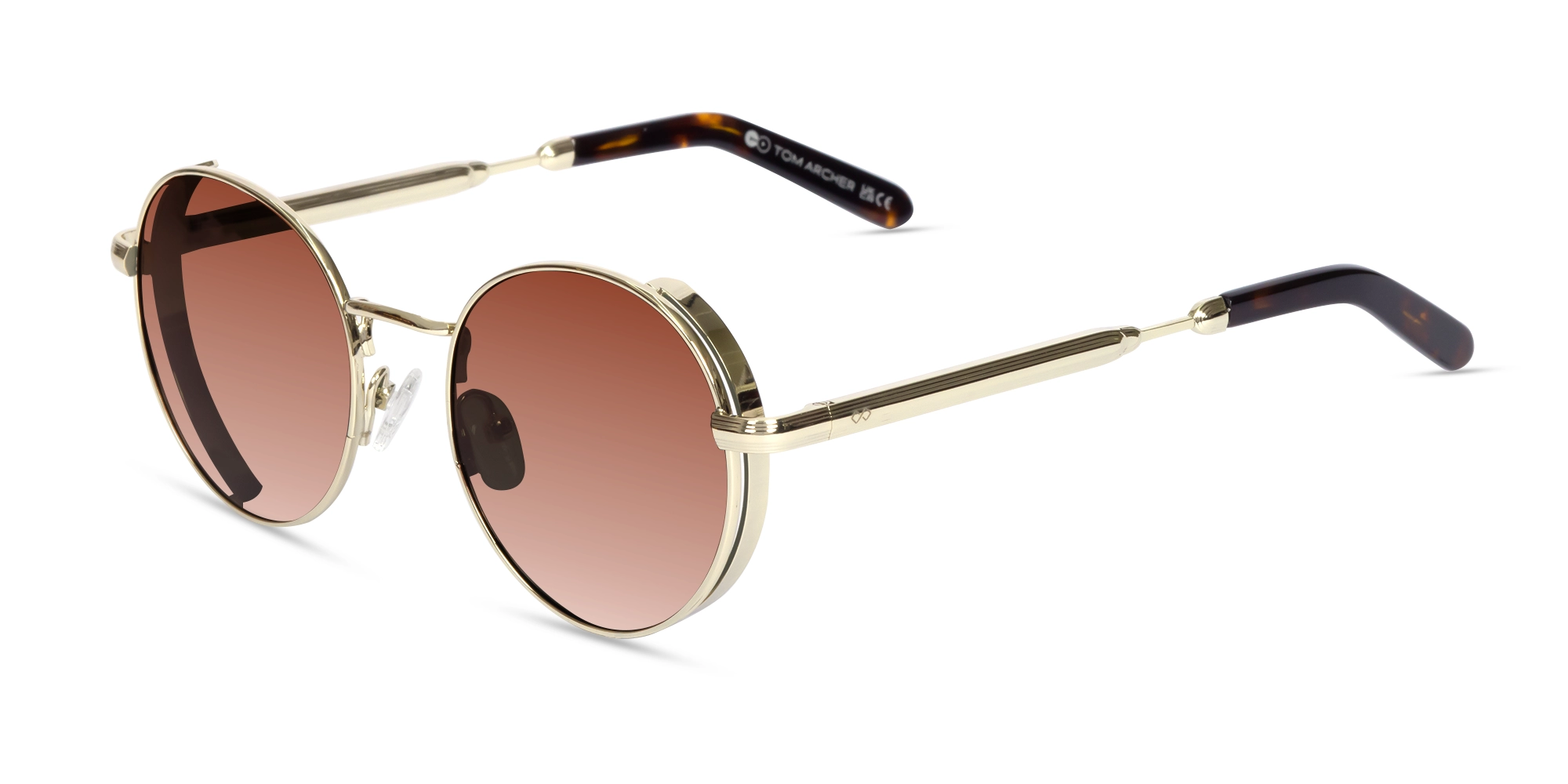 Tortoise Metal Round Sunglasses | Specscart-1