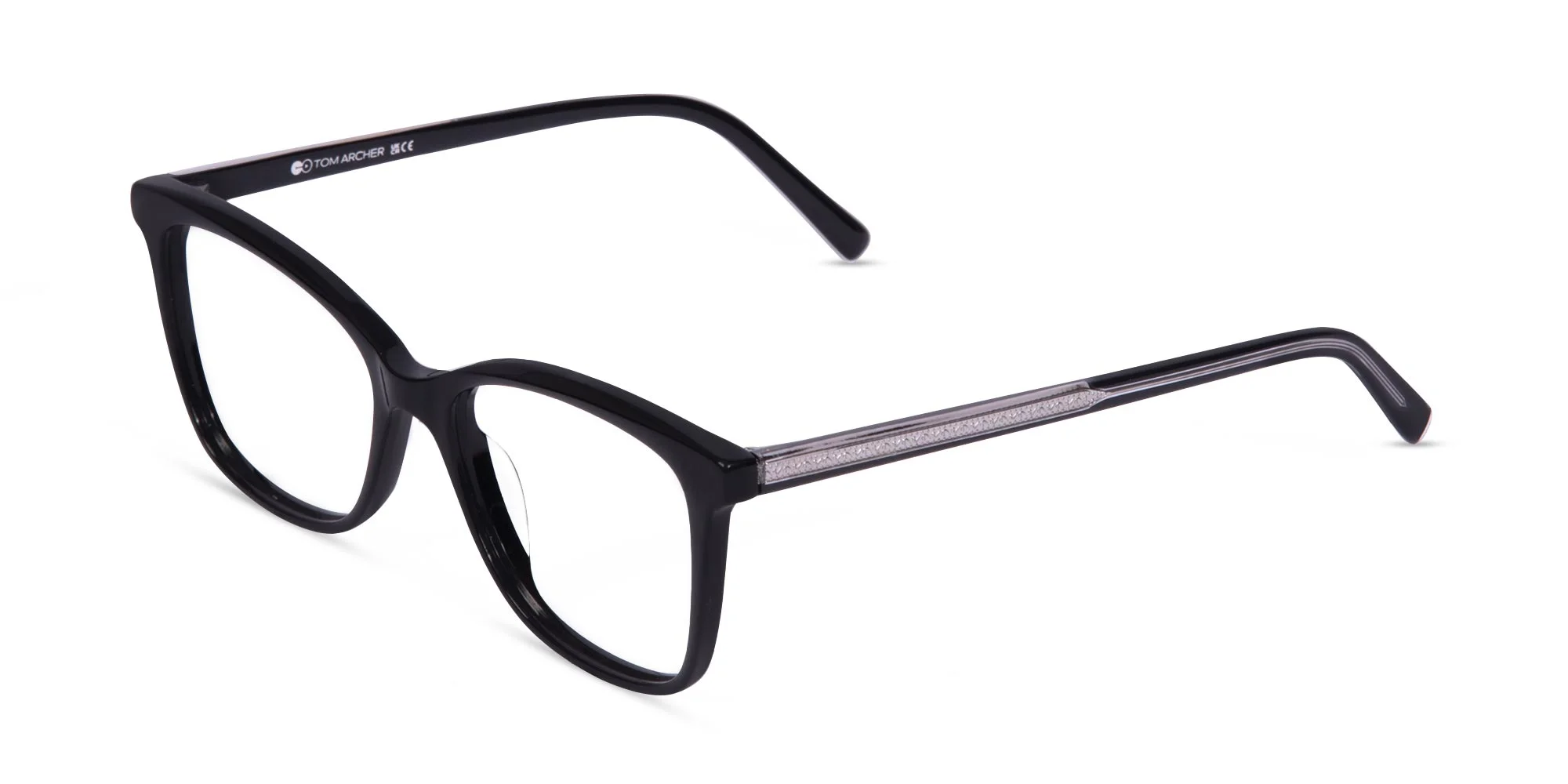 Black And Silver Cat Eye Glasses-1