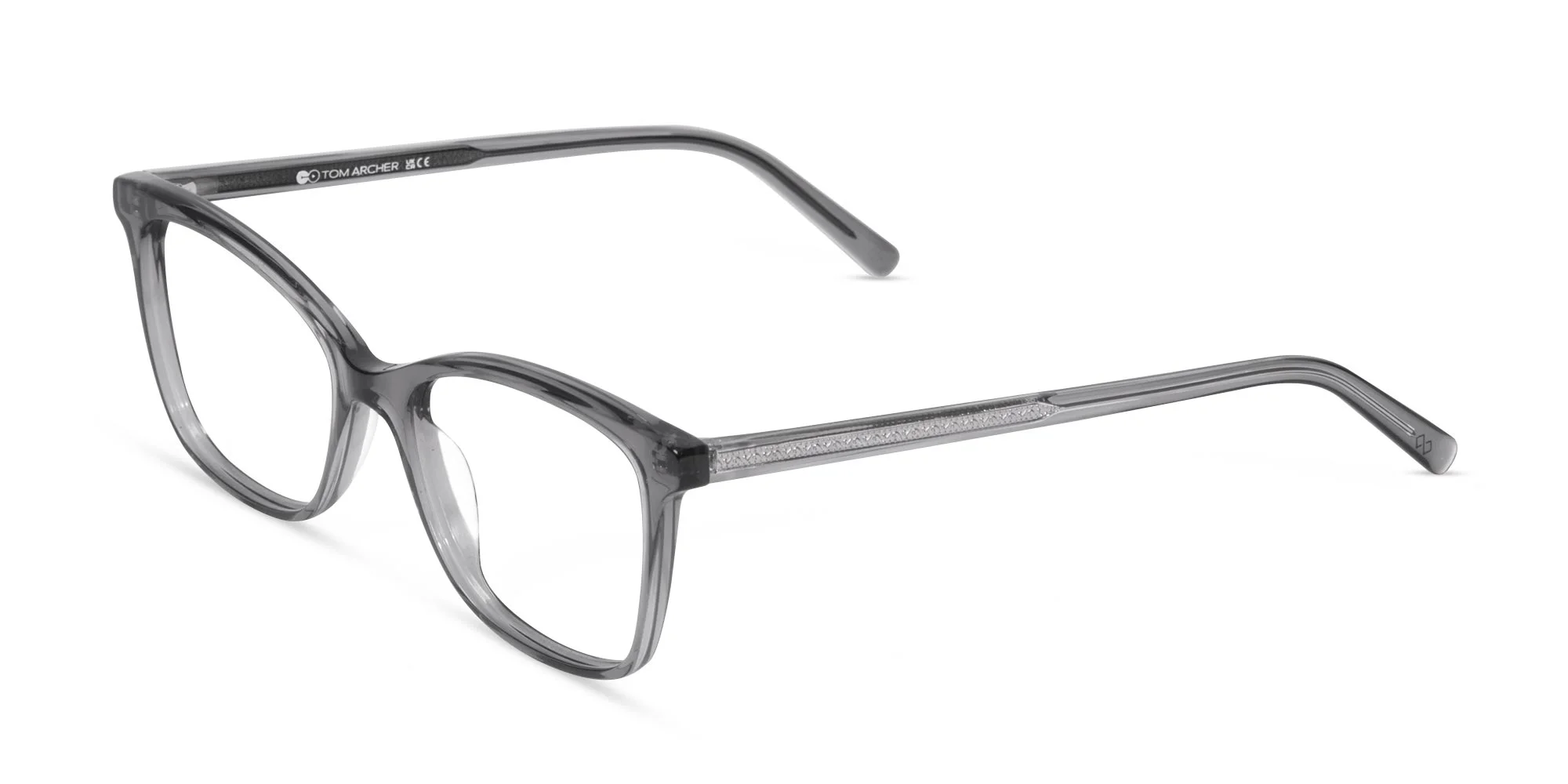 Crystal Charcoal Grey Cat Eye Eyeglasses-1