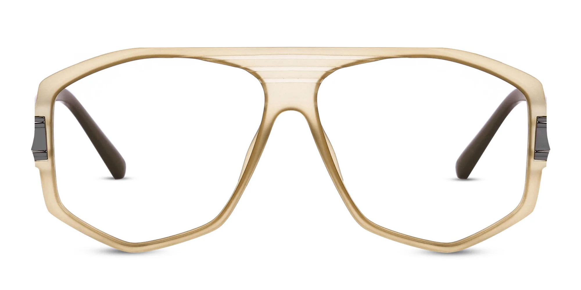 Matte Caramel Brown Geometric Glasses