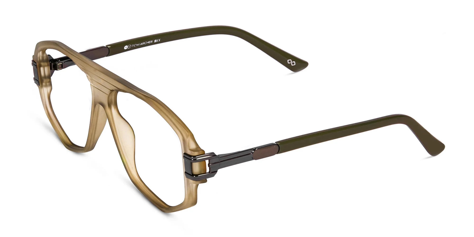 Matte Caramel Brown Geometric Glasses-2