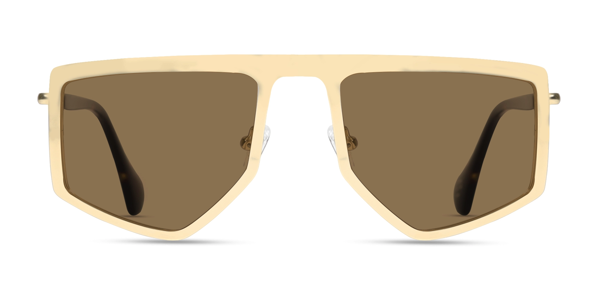 Matte Champagne Gold Metal Sunglasses