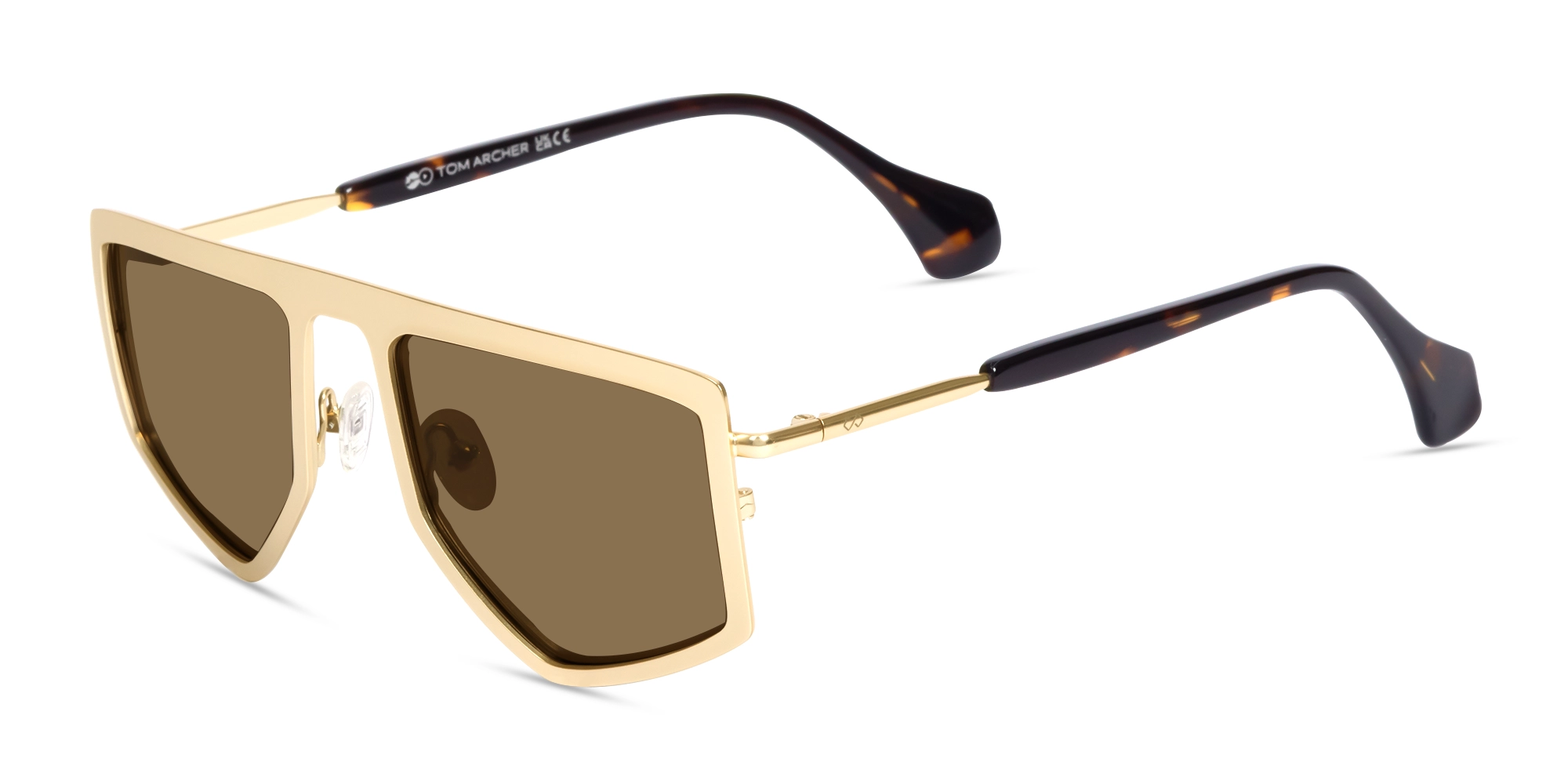 Matte Champagne Gold Metal Sunglasses